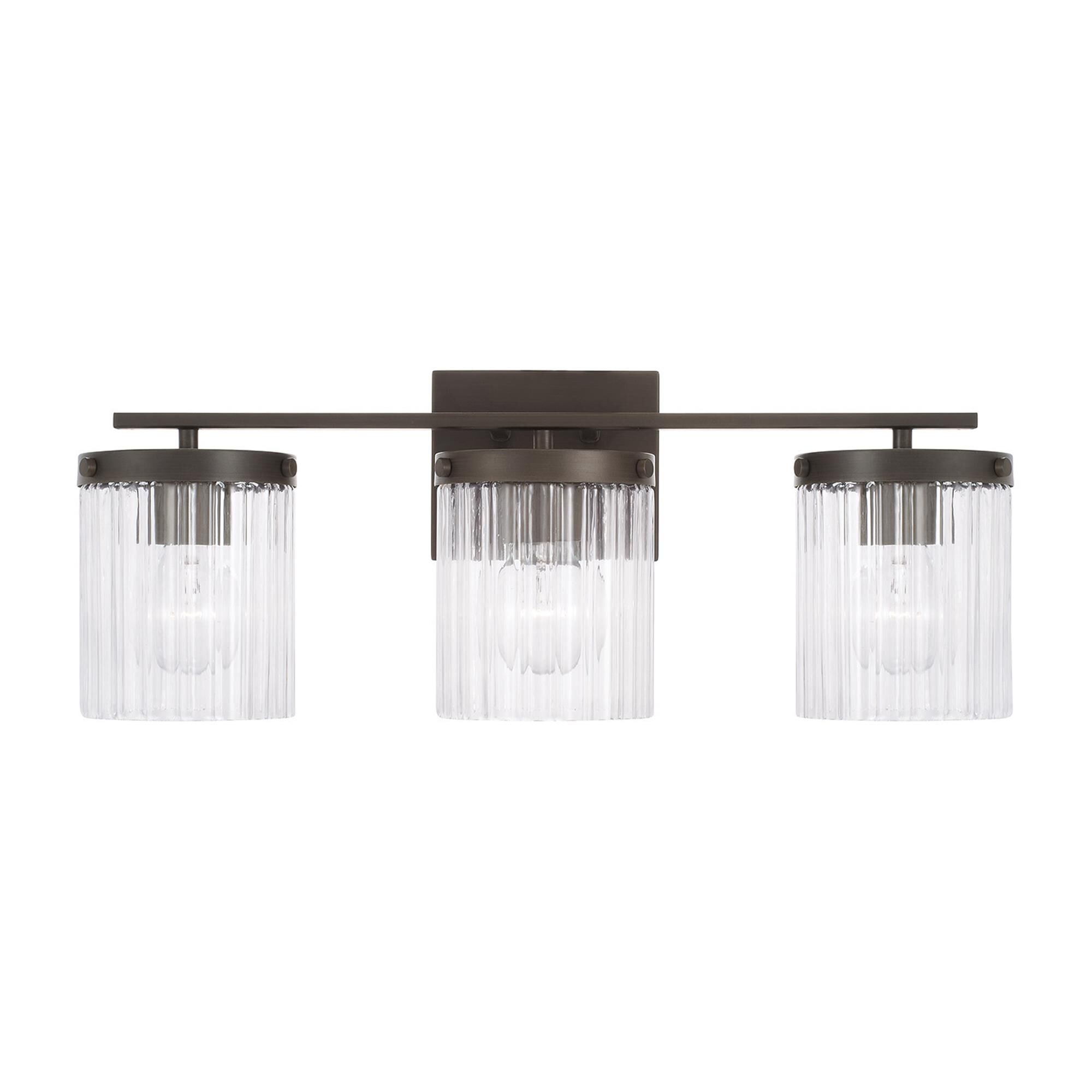 Shown in Oil Rubbed Bronze finish and Beveled Fluted glass