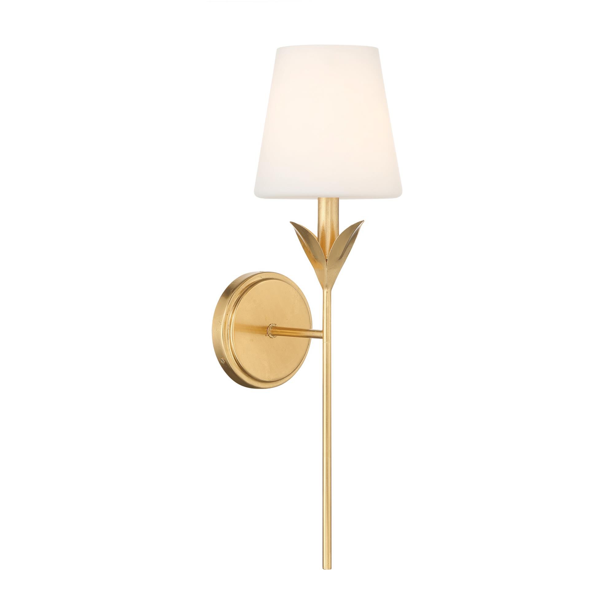 Shown in Antique Gold finish and Glass shade