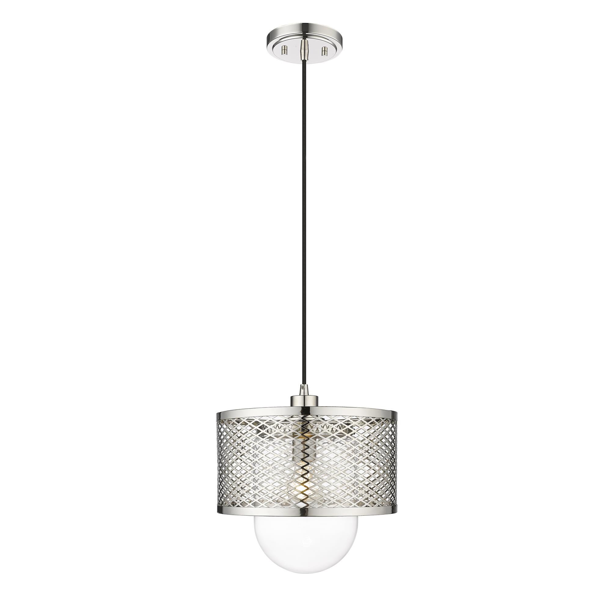 Shown in Polished Nickel finish and Clear glass