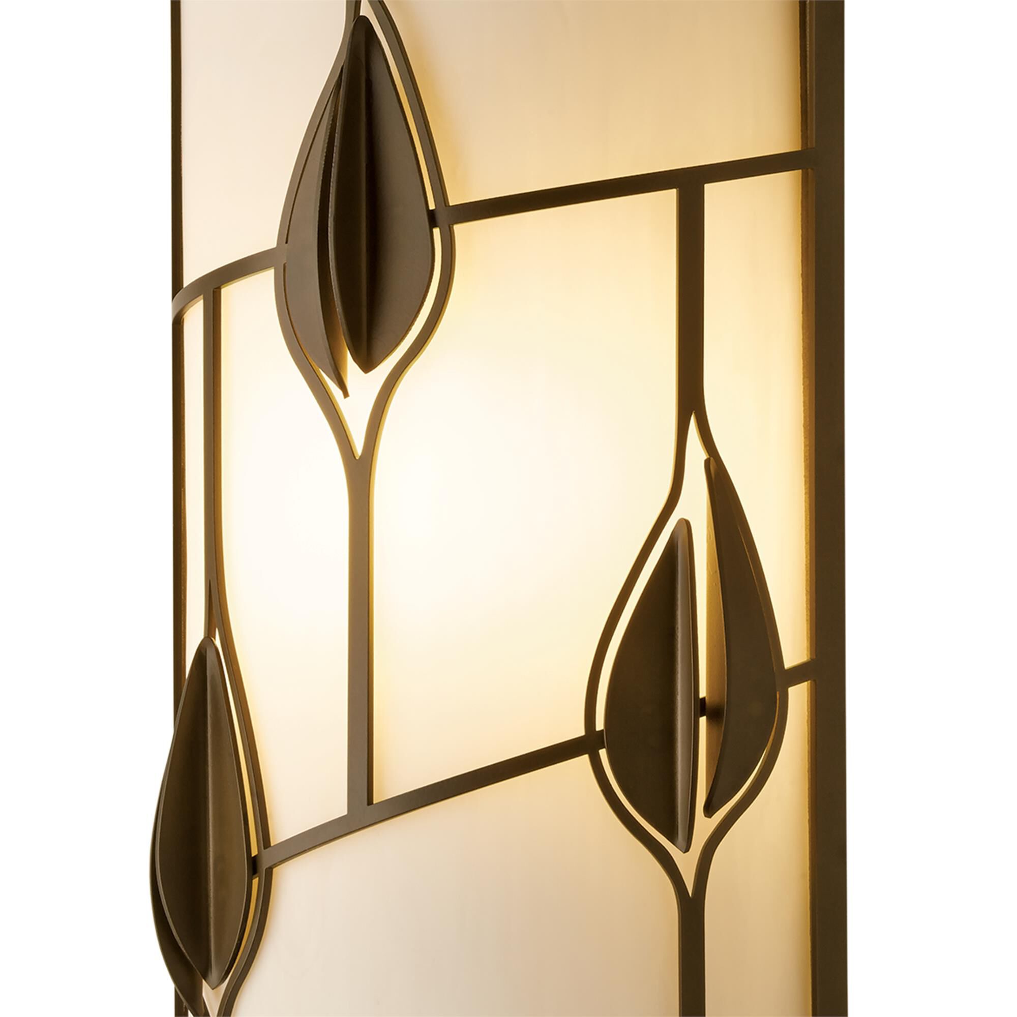 Shown in Dark Smoke finish and White Art  glass