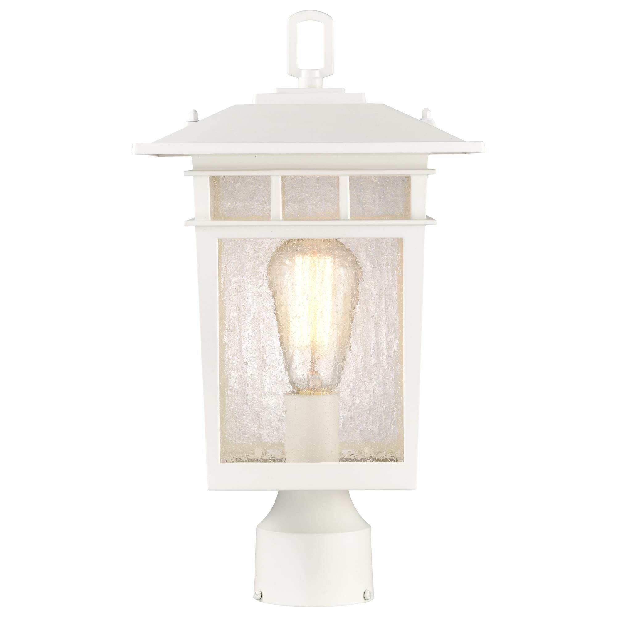 Shown in White finish and Seeded glass and Seeded shade