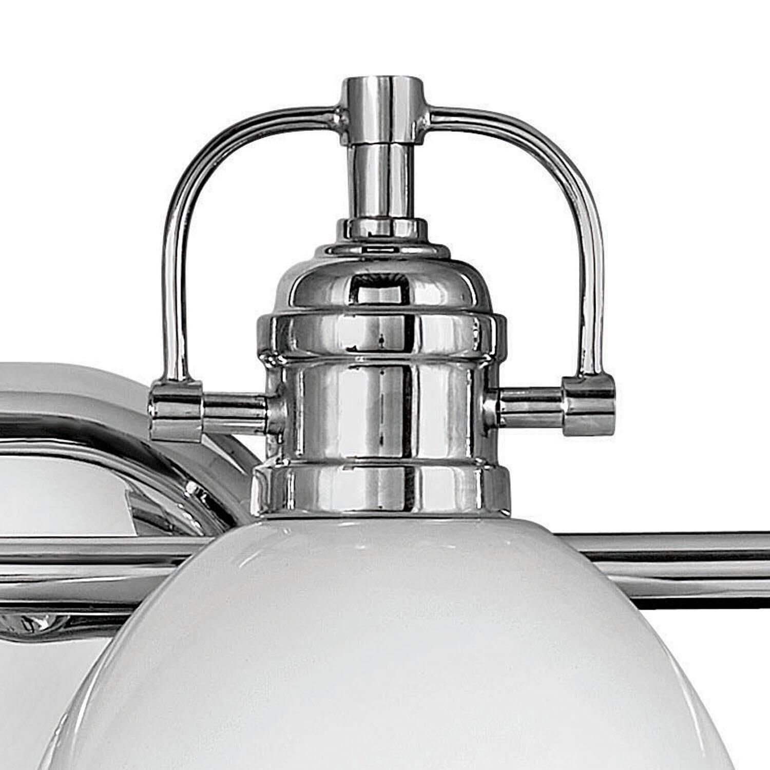 Shown in Chrome finish and Polished White Metal shade