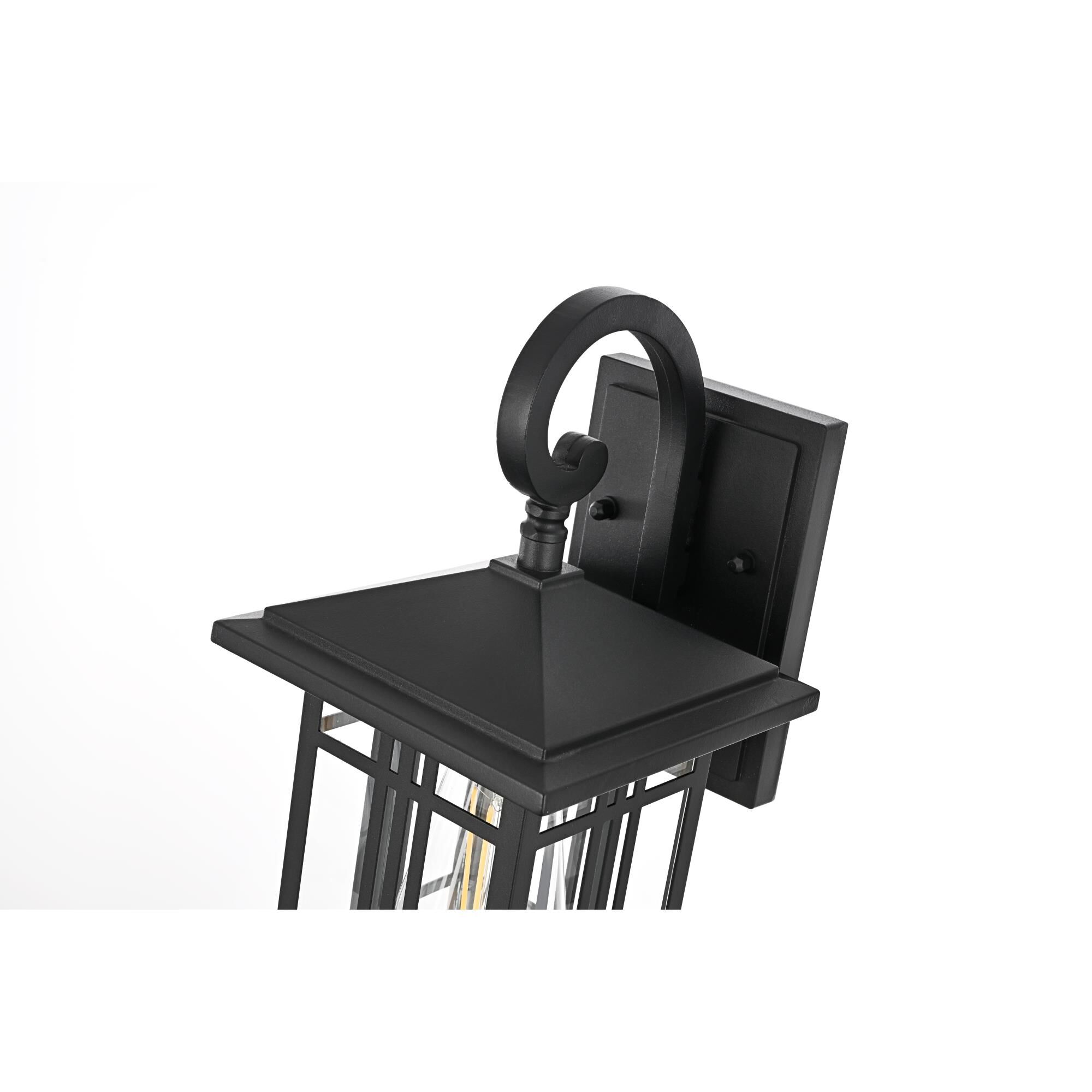 Shown in Black finish and Clear glass