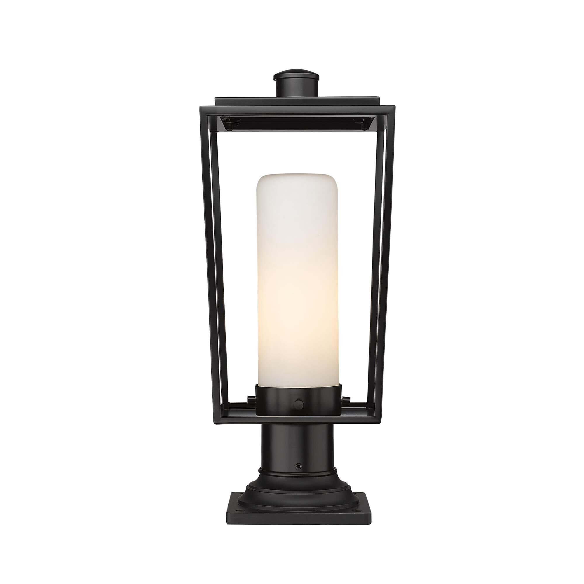 Shown in Black finish and Glass shade