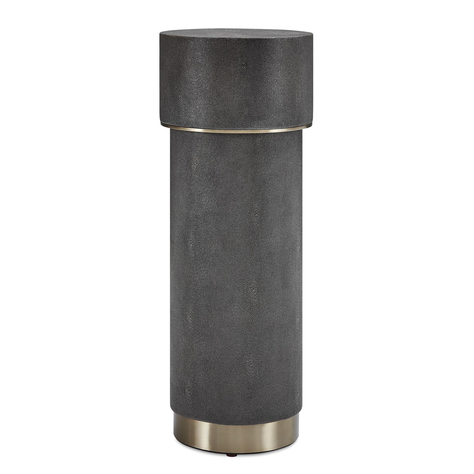 Shown in Brass, Gray finish