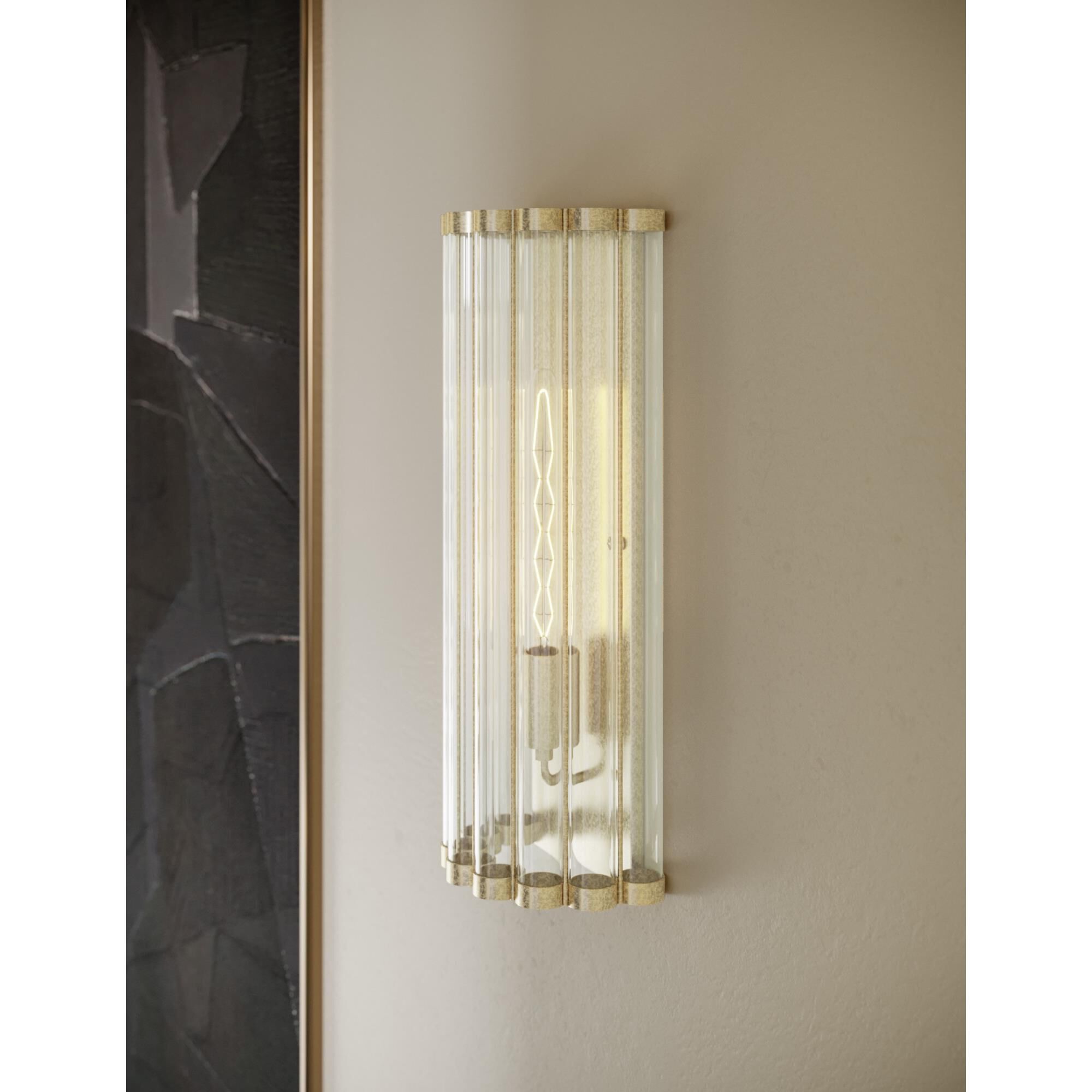 Shown in Contemporary Silver Leaf finish and Clear glass