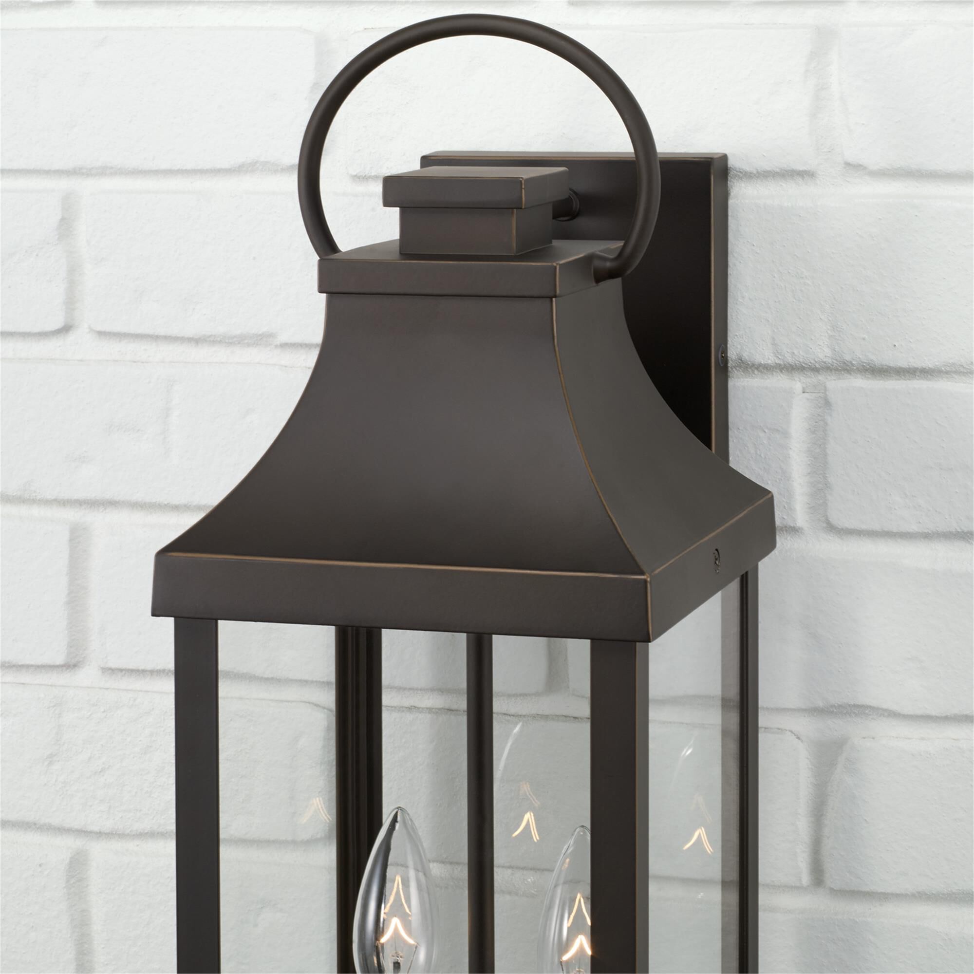 Shown in Oiled Bronze finish and Clear glass