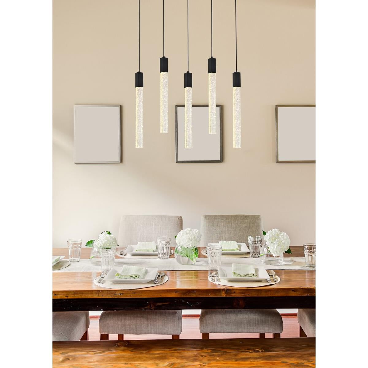 Weston 36 Inch 5 Light LED Linear Suspension Light by Elegant Lighting