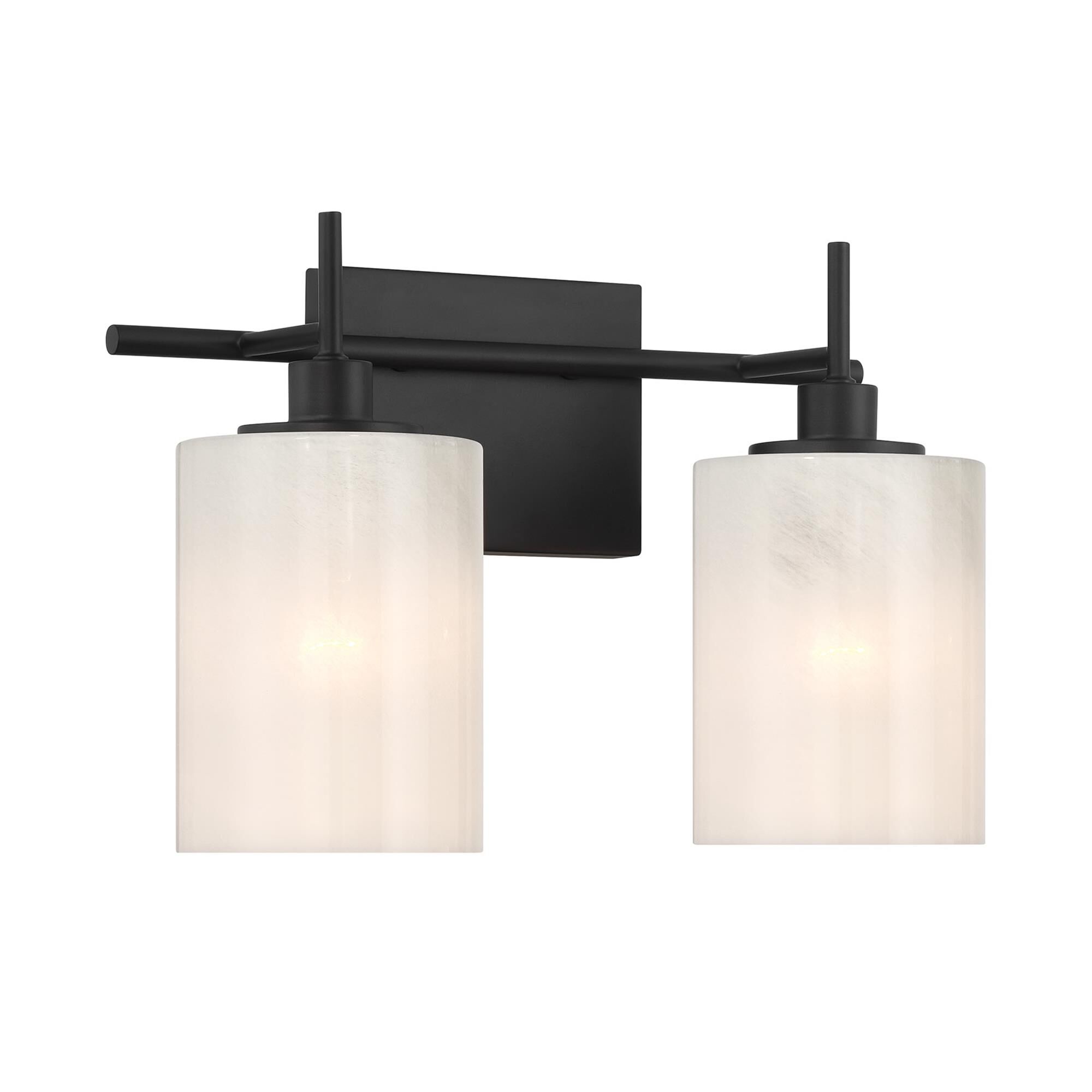 Shown in Matte Black finish and White Strie glass