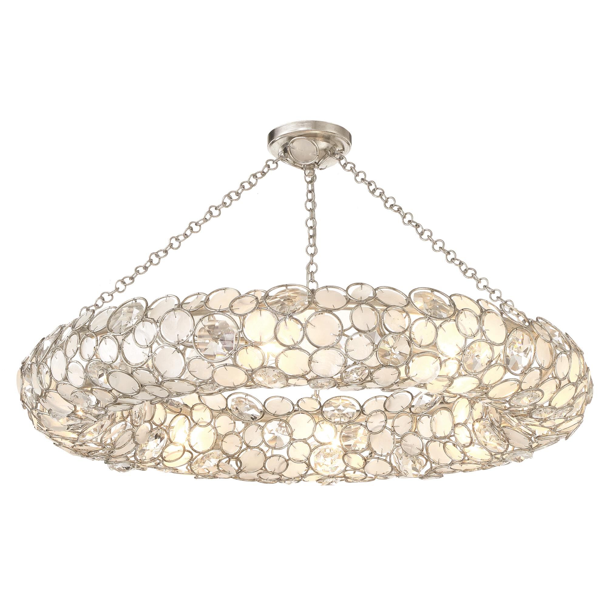Shown in Antique Silver finish and Hand Cut crystal