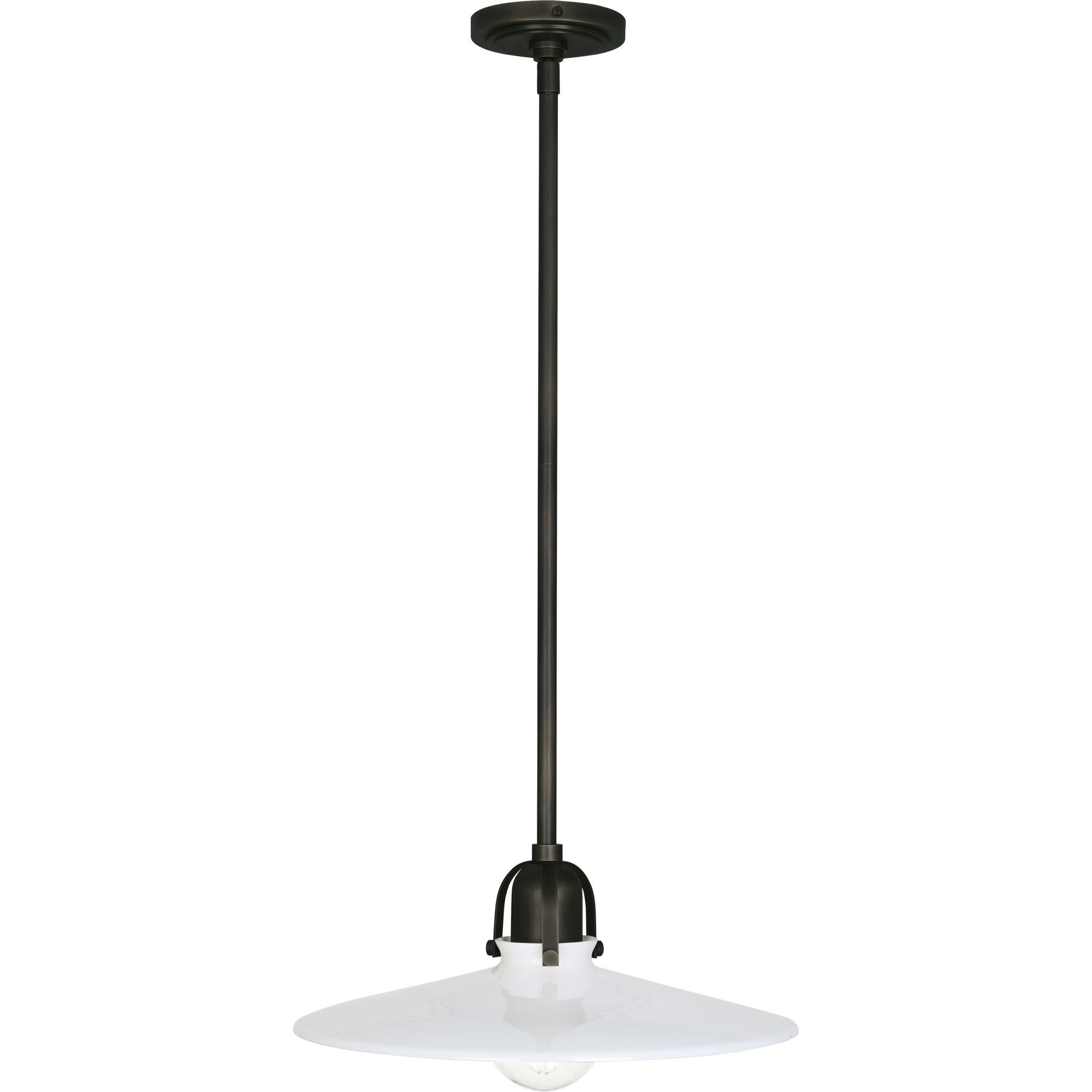 Shown in Deep Patina Bronze finish and White glass