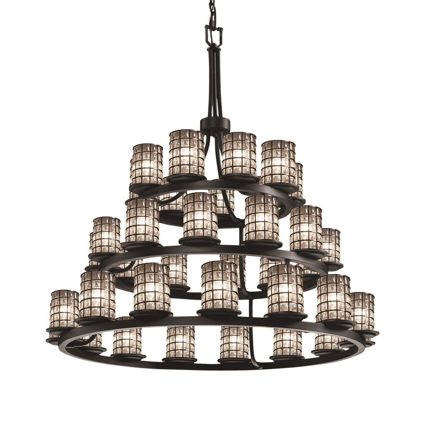 Wire Glass 42 Inch 36 Light LED Chandelier by Justice Design Group