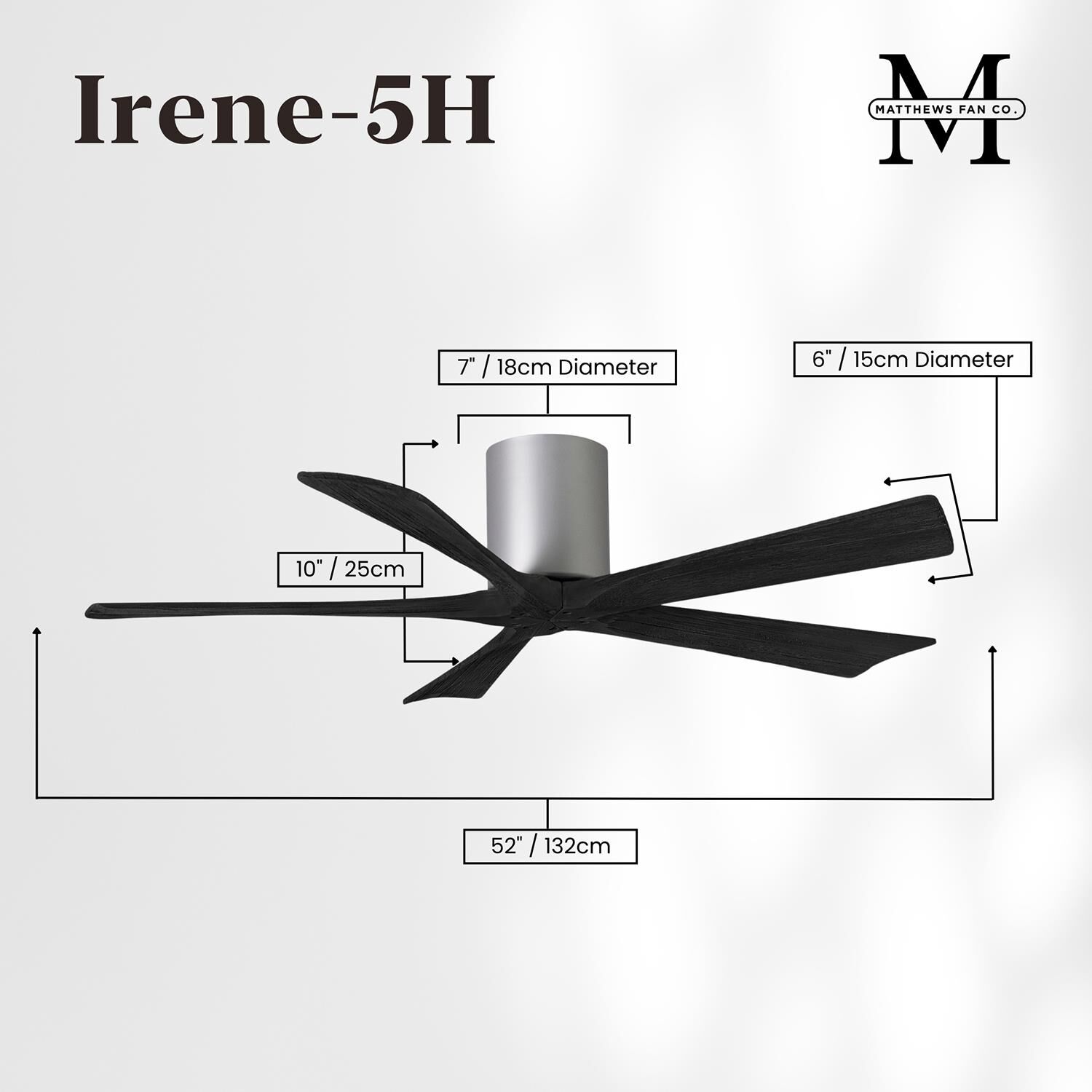 Irene 52 Inch Flush Mount Fan by Matthews Fan Company