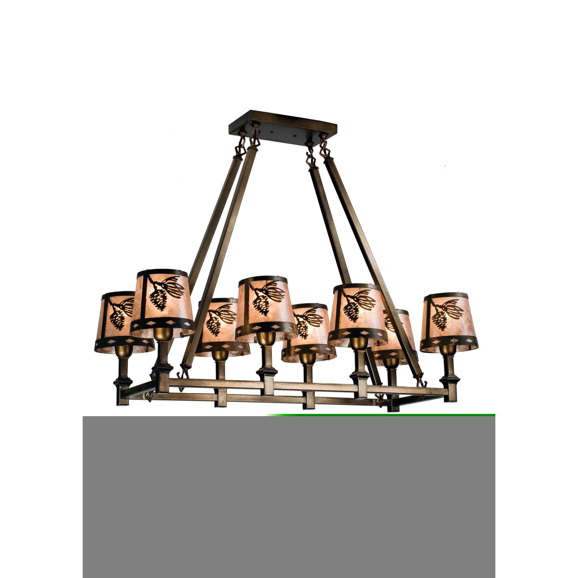 Shown in Antique Copper Finish finish and Silver Mica glass