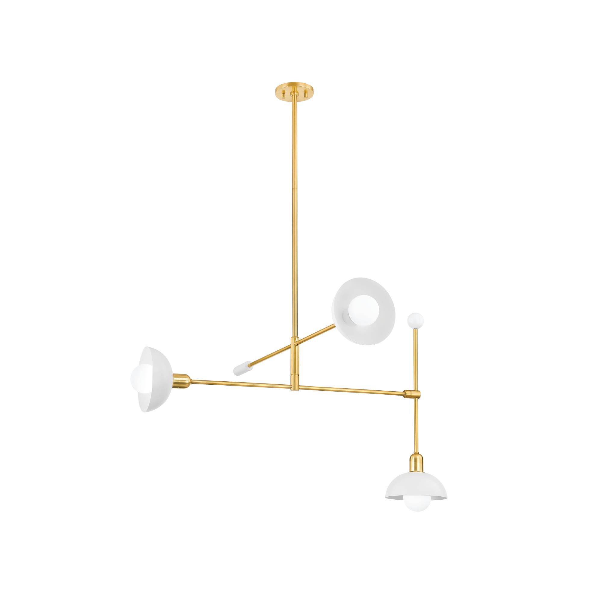 Shown in Aged Brass/Soft White finish