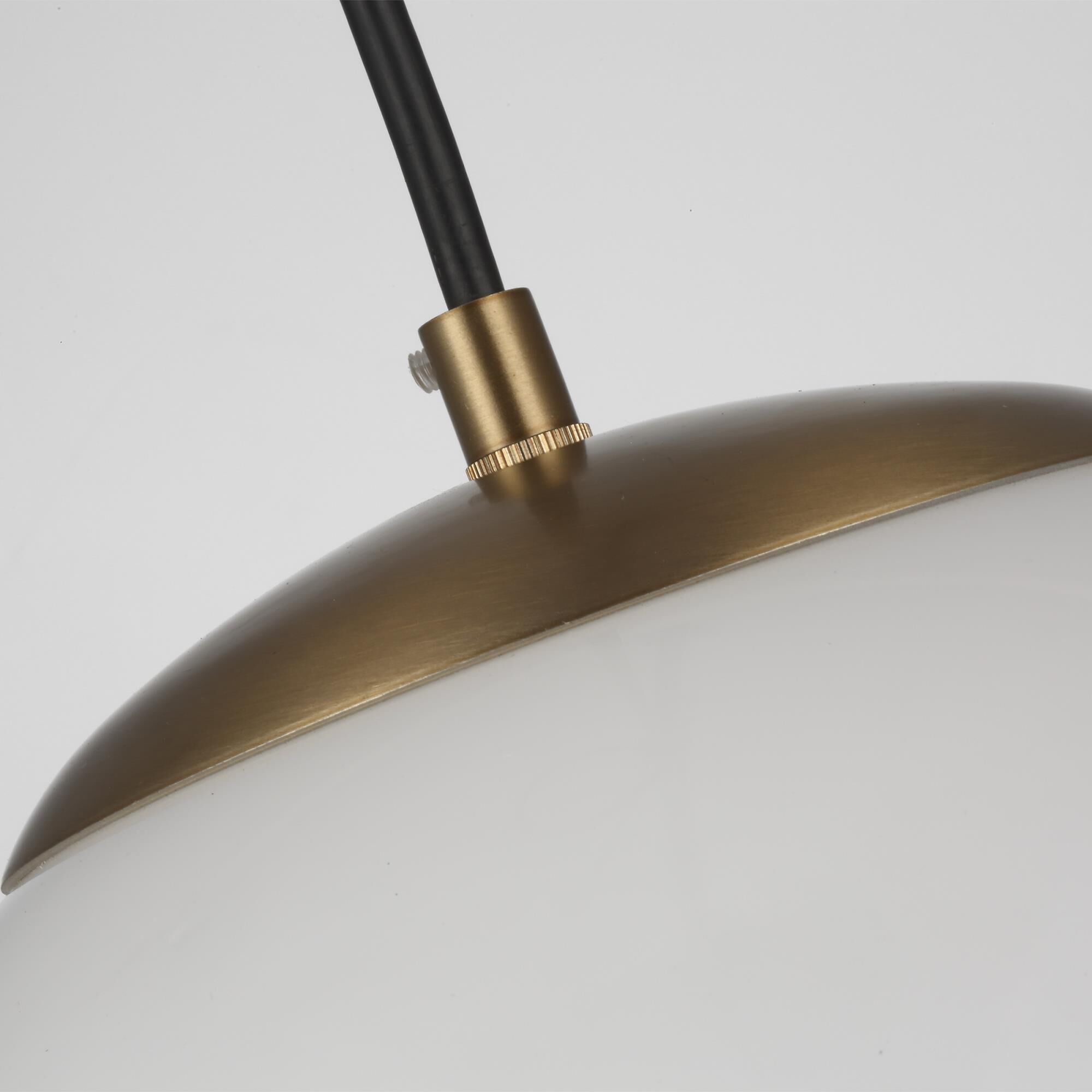 Shown in Satin Bronze finish and Smooth White glass