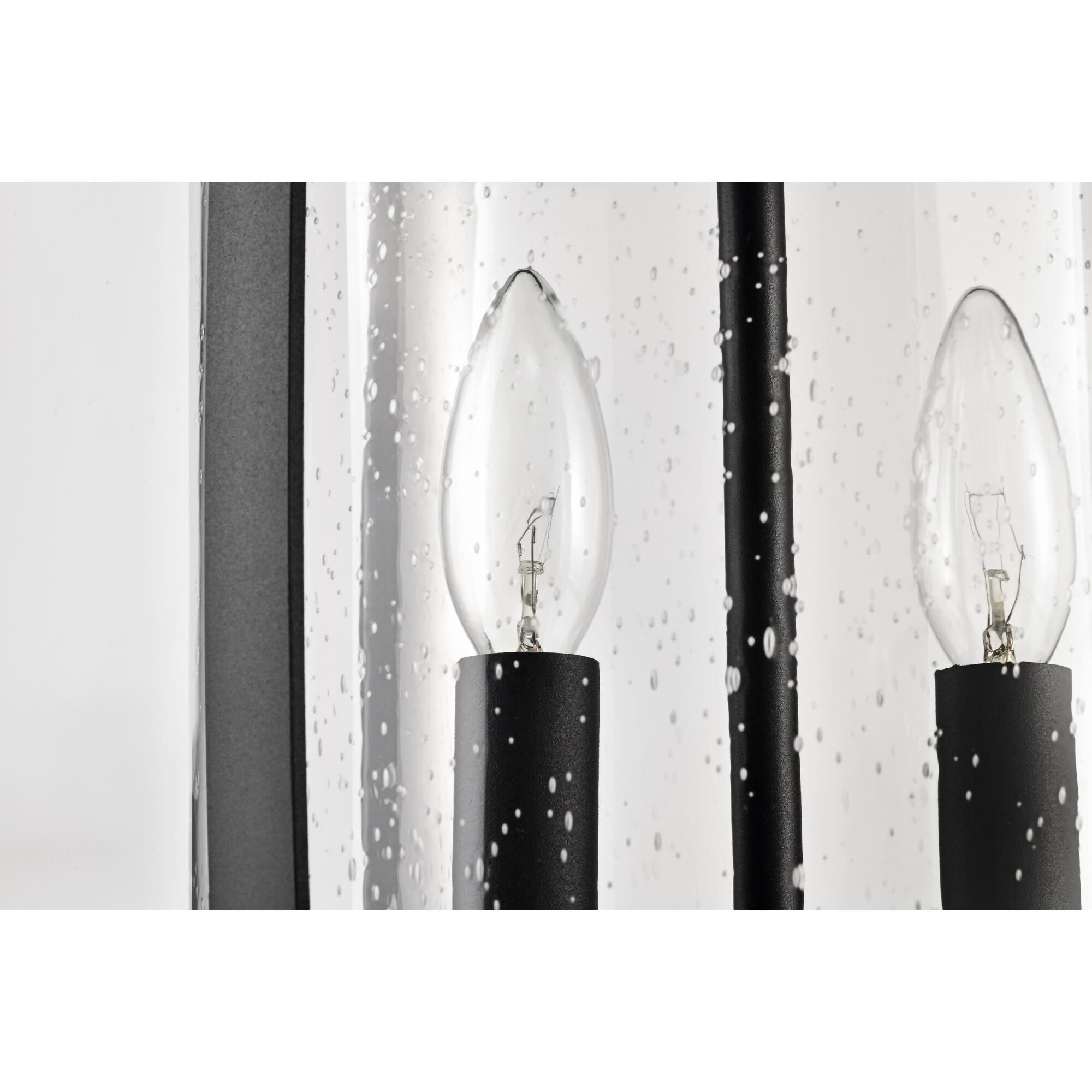 Shown in Matte Black finish and Clear Seeded glass