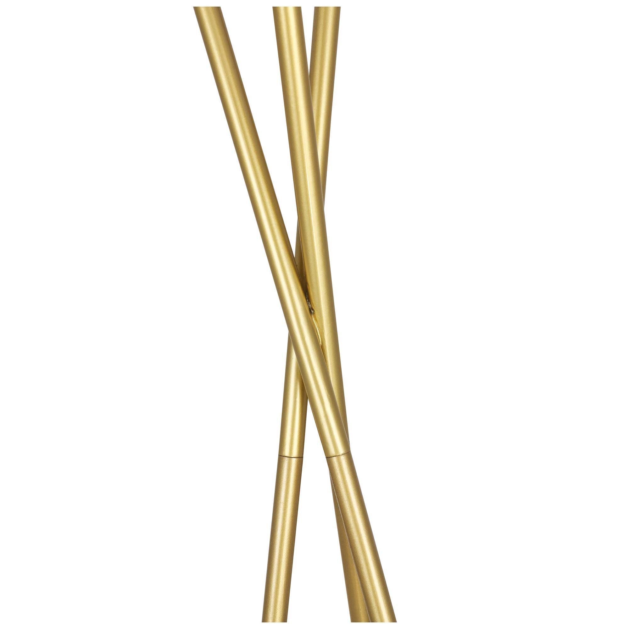 Shown in Brass finish and White Fabric shade