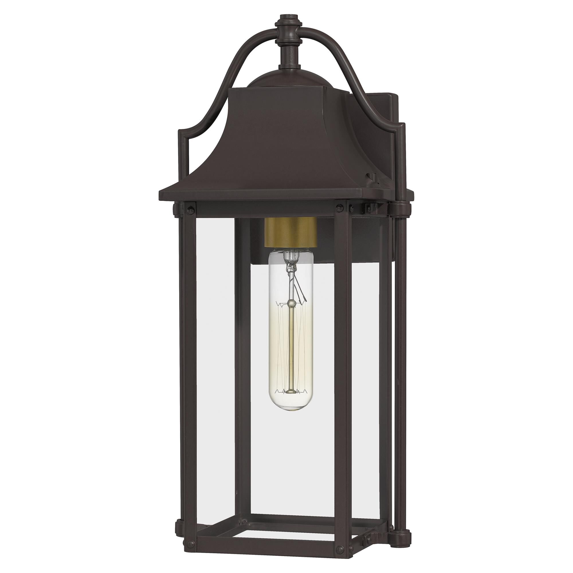 Shown in Western Bronze finish and Clear Glass shade