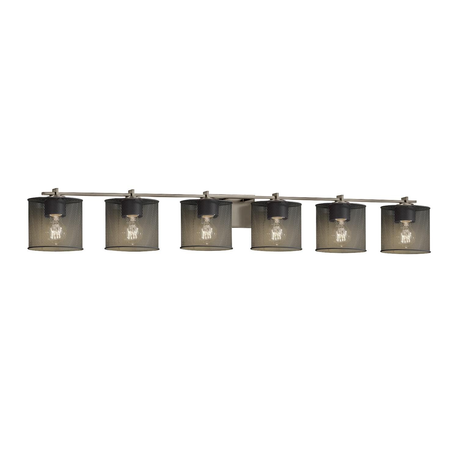 Wire Mesh 56 Inch 6 Light Bath Vanity Light by Justice Design Group
