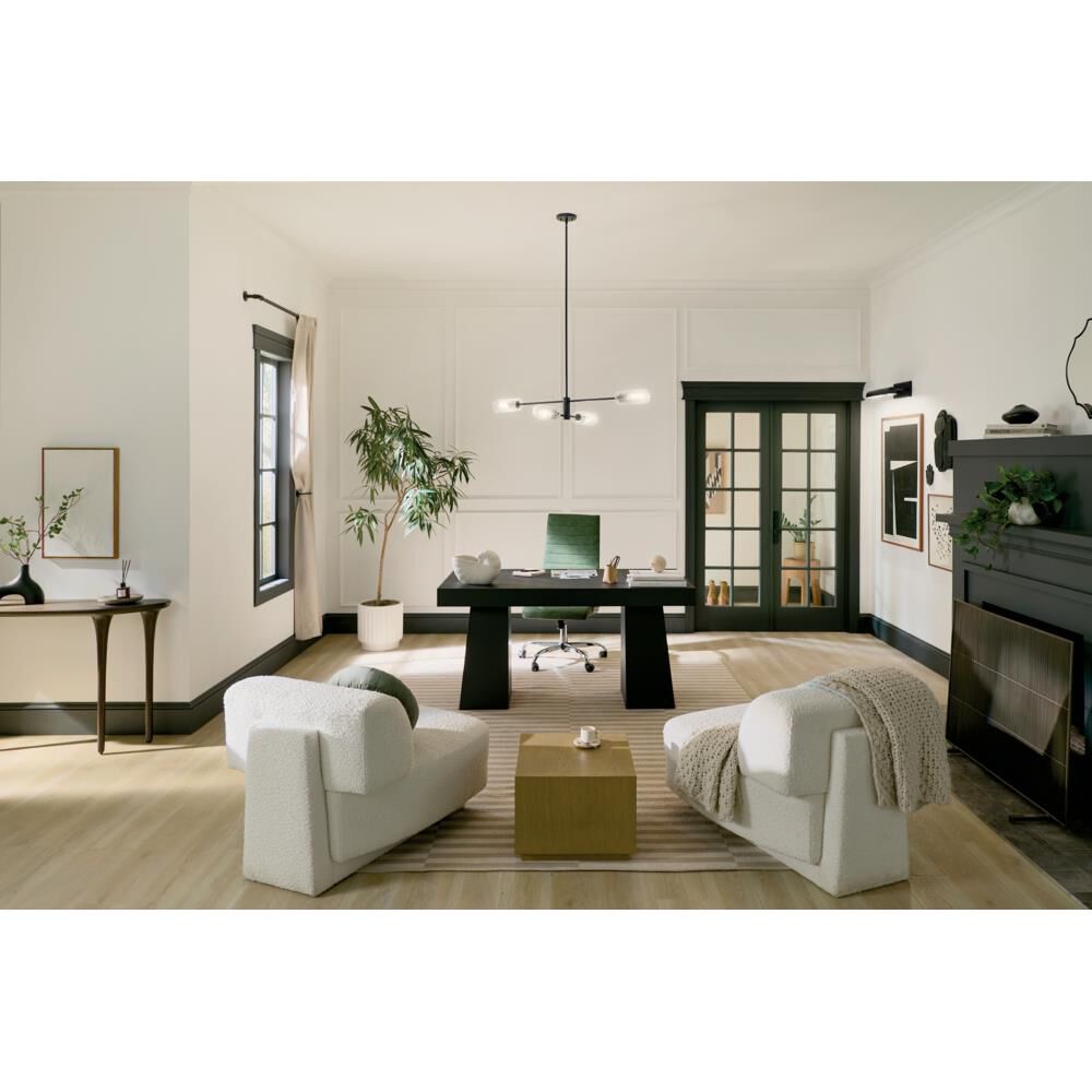 Shown in Black finish and Clear Fluted glass