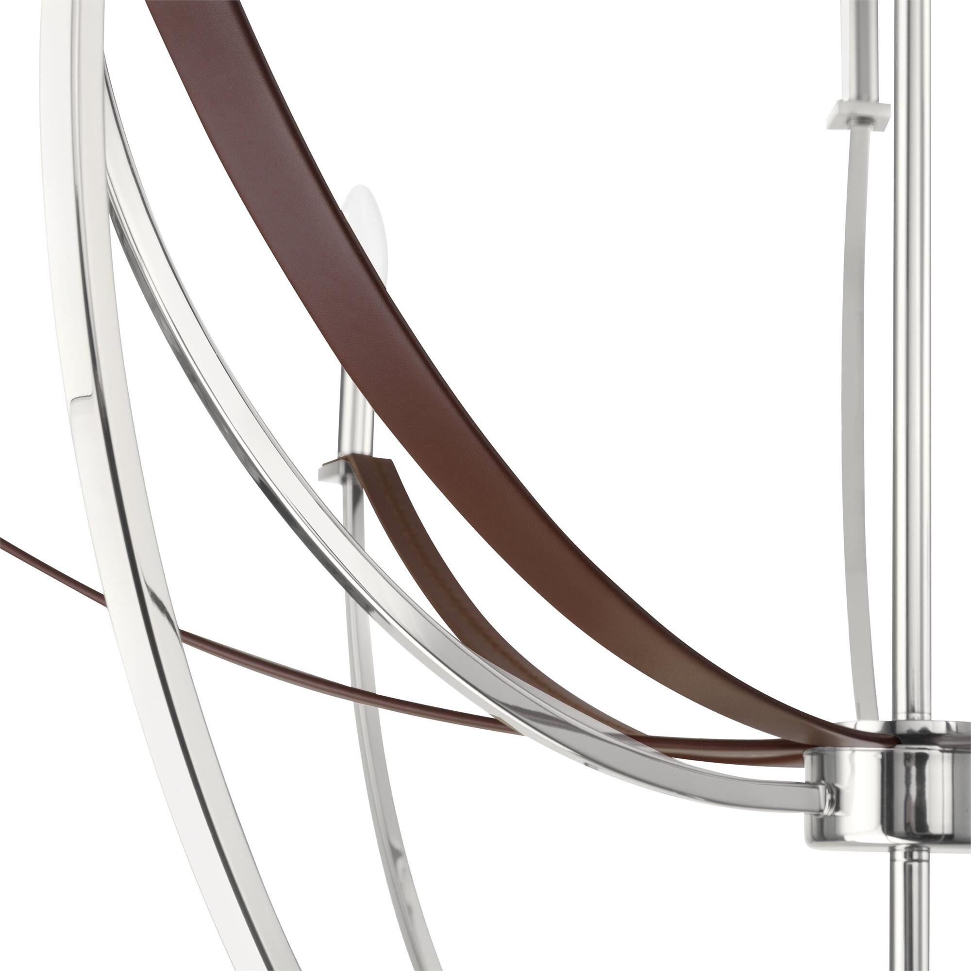 Shown in Polished Nickel and Dark Brown finish
