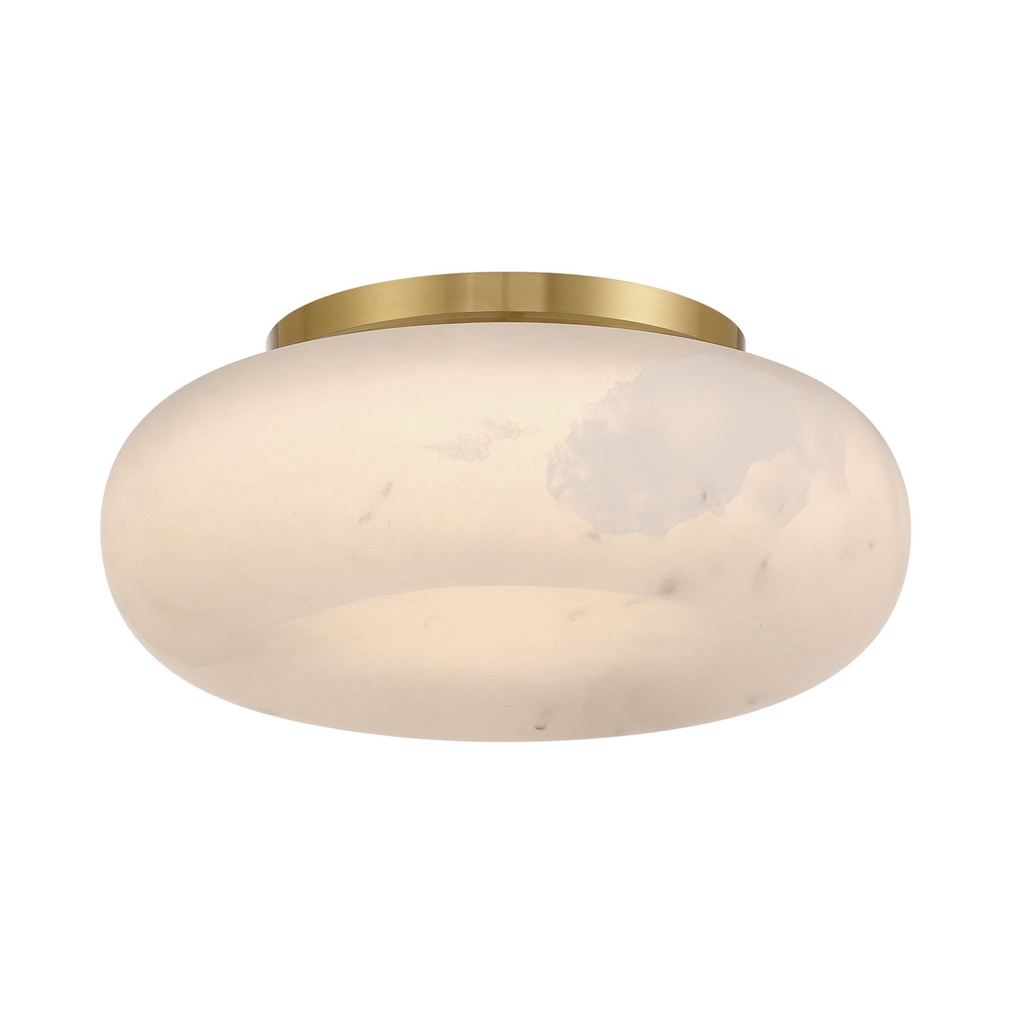 Shown in Aged Brass finish and Alabaster crystal and Alabaster glass and Alabaster shade