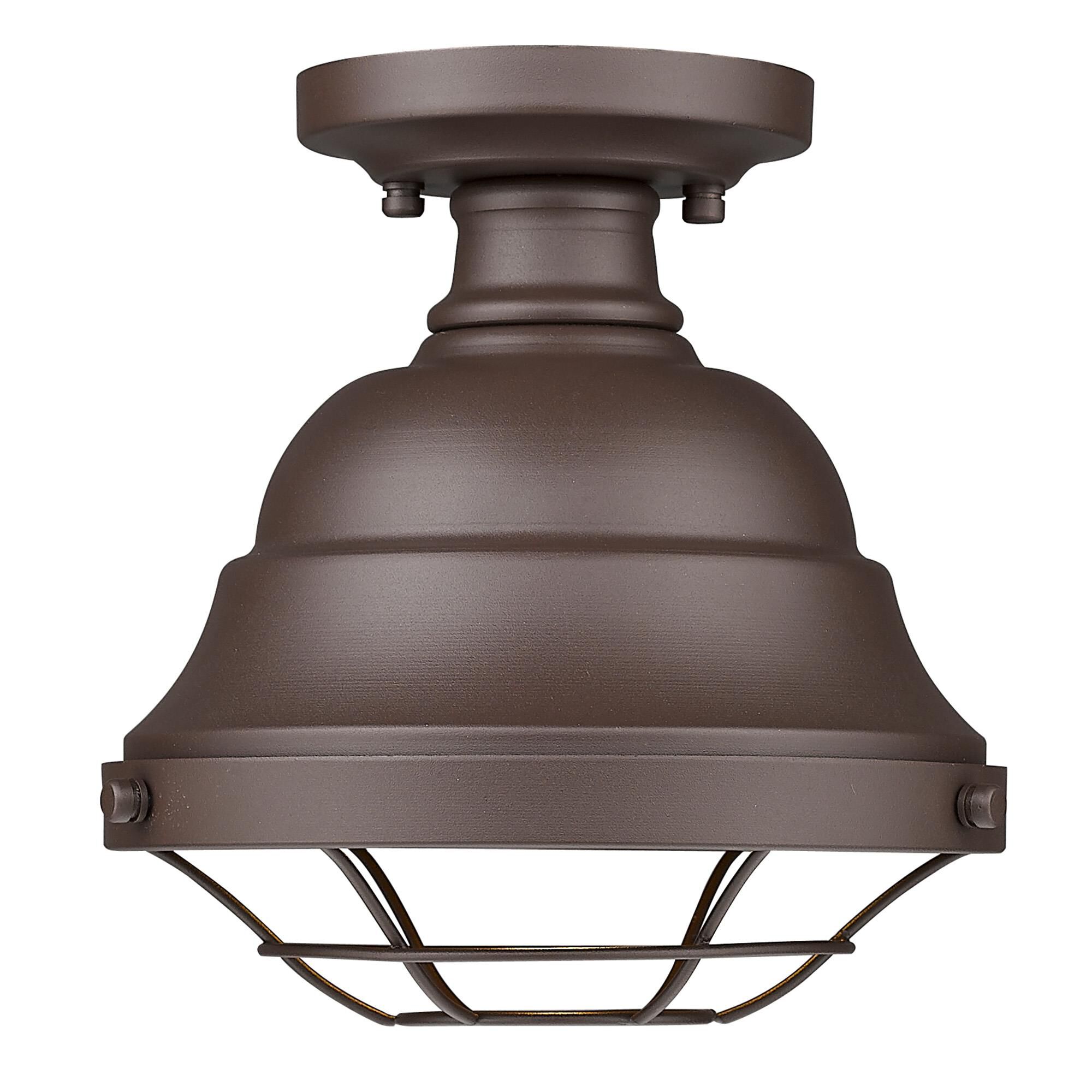 Bartlett 8 Inch 1 Light Semi Flush Mount by Golden Lighting