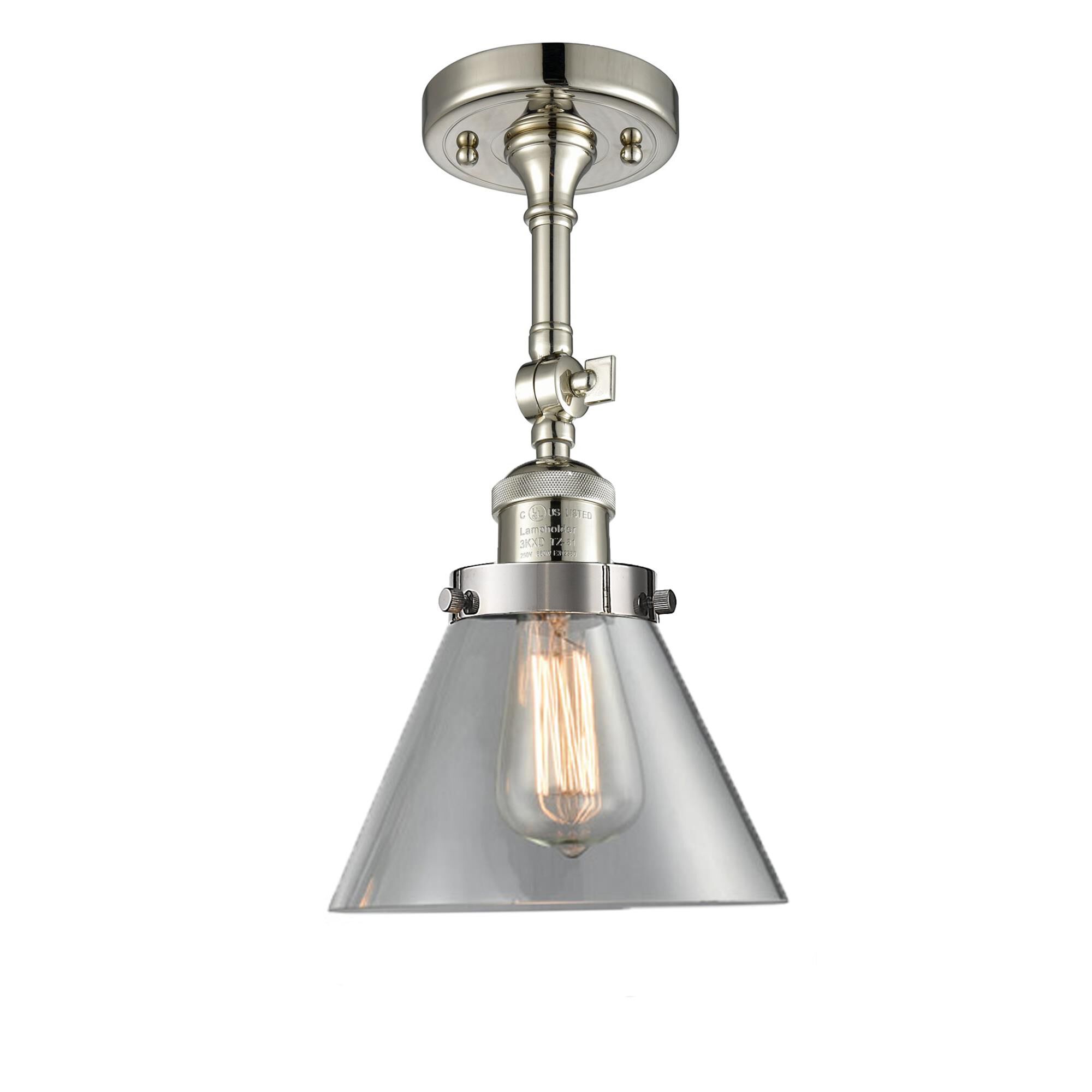 Shown in Polished Nickel finish and Clear glass