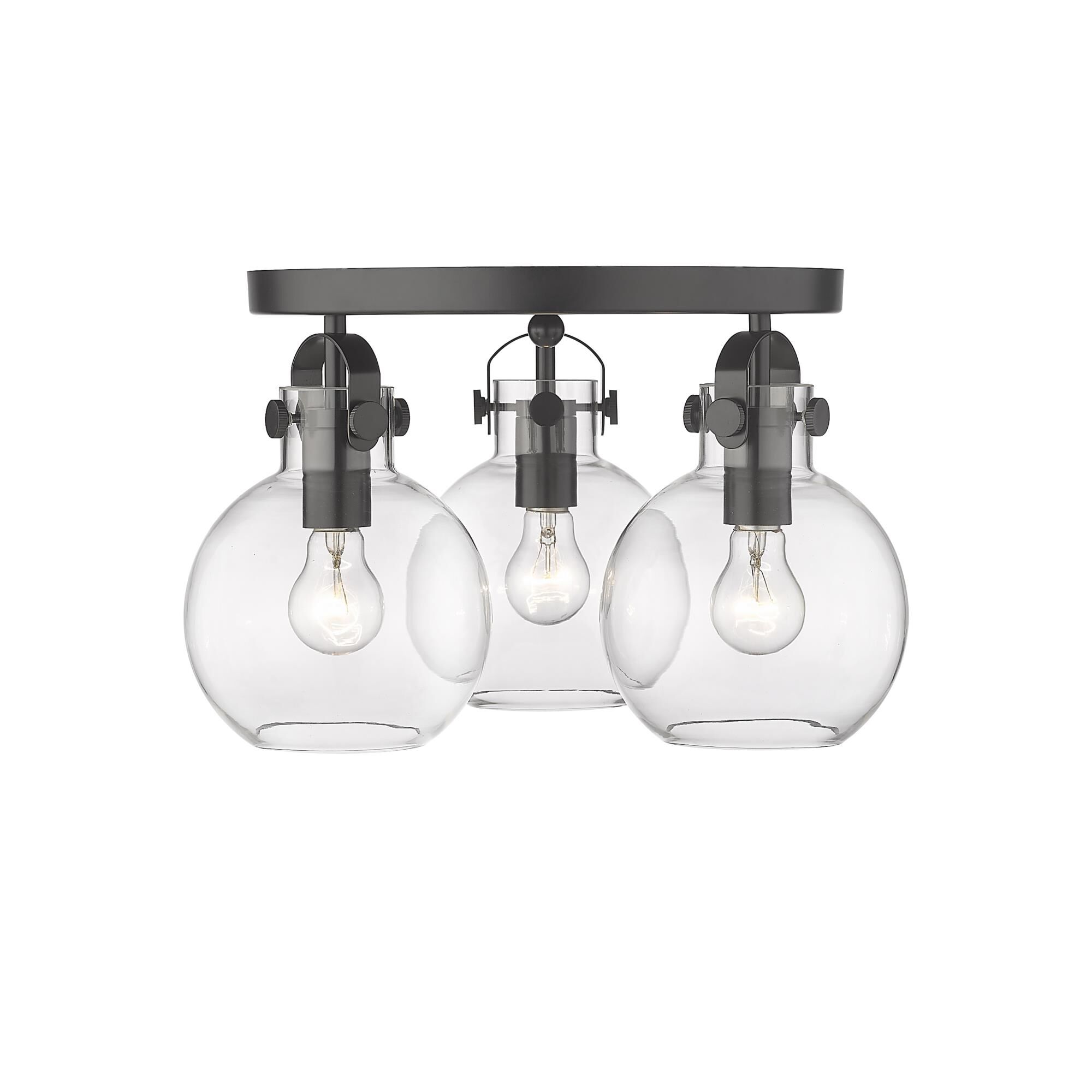 Shown in Matte Black finish and Clear glass