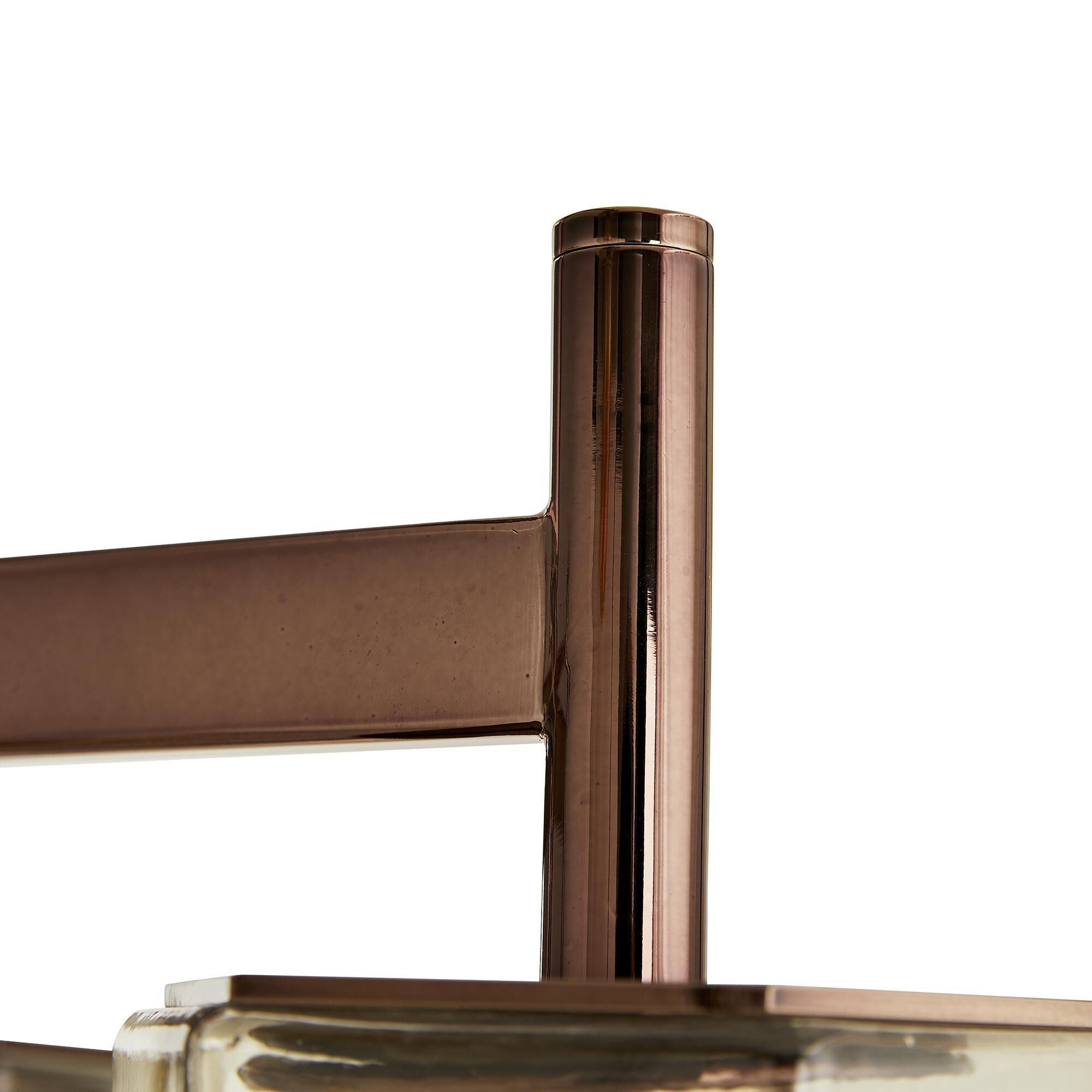 Shown in Brown Nickel finish and Smoke glass
