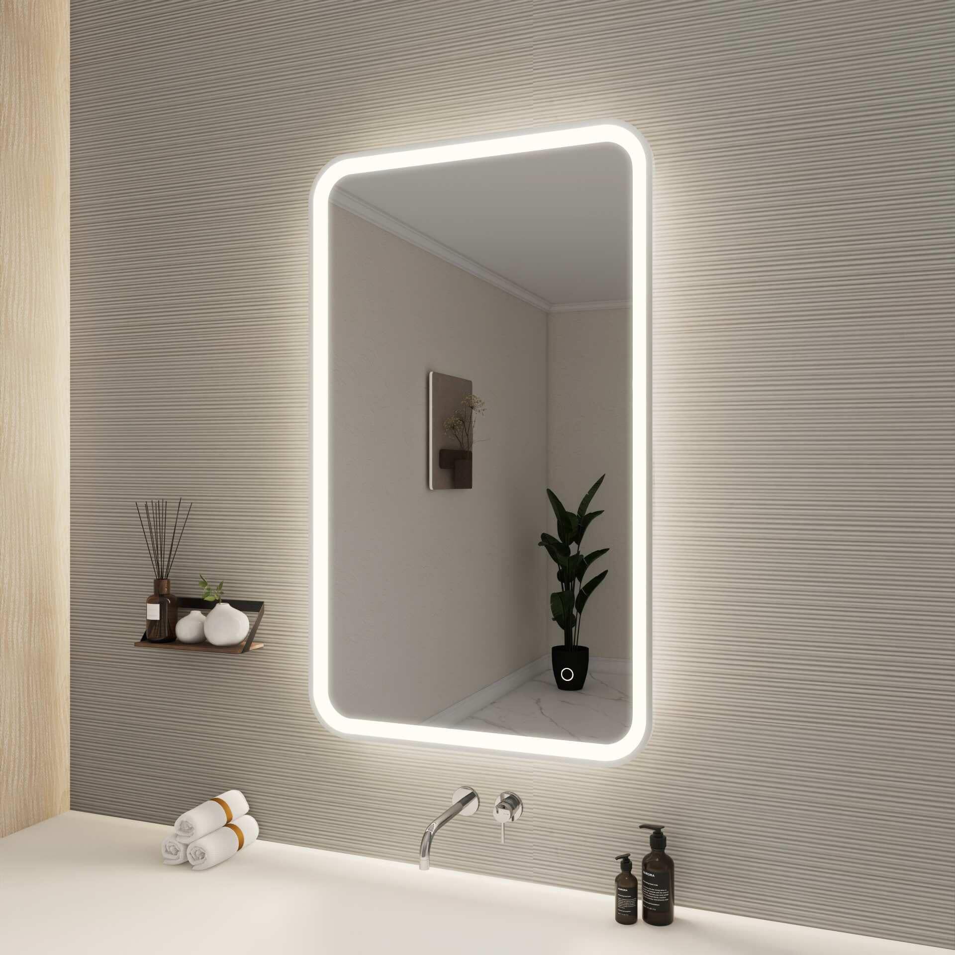Harmoni 40 Inch Rectangular LED Lighted Mirror by Elegant Decor