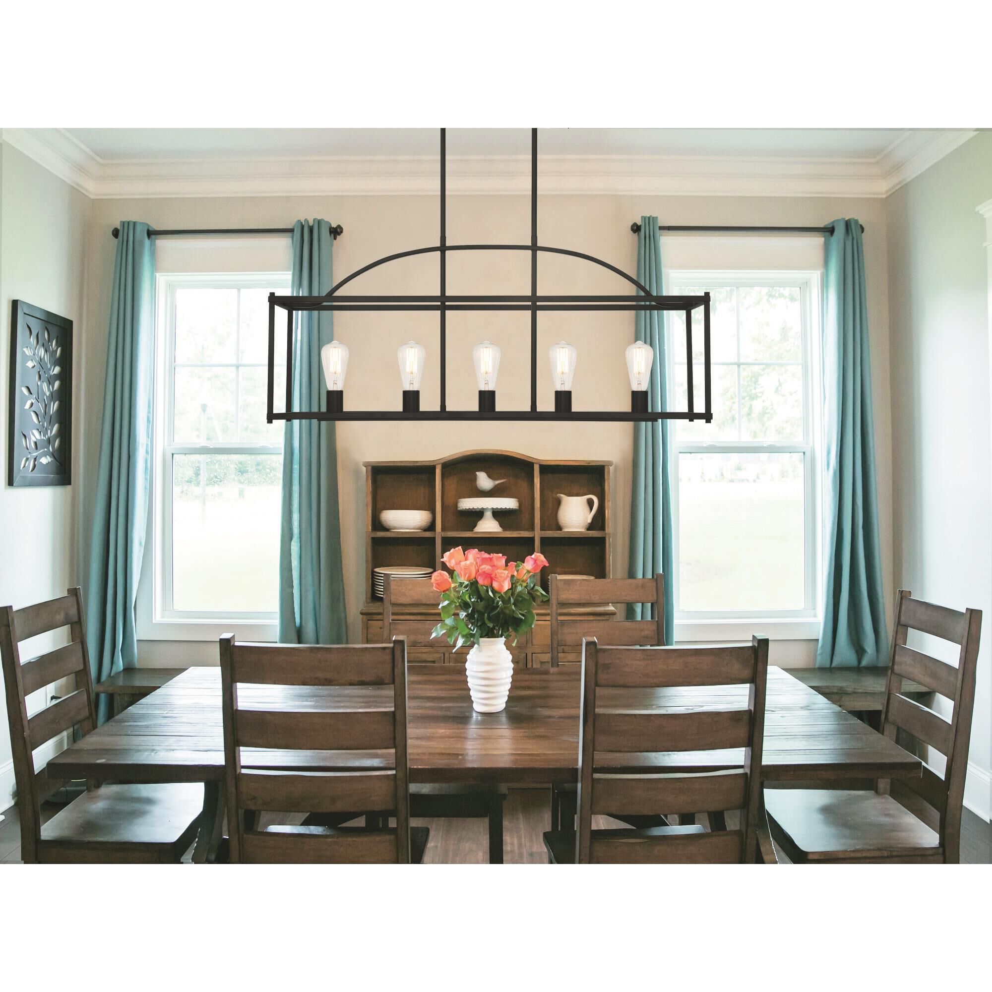 Palladian 38 Inch 5 Light Linear Suspension Light by Savoy House