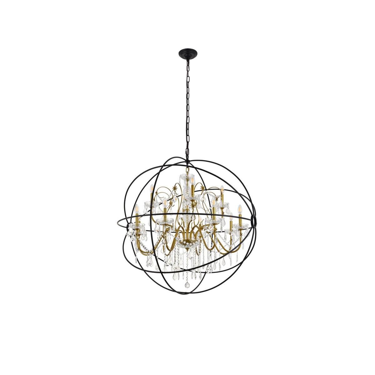 Shown in Black And Gold finish and Clear Royal Cut crystal