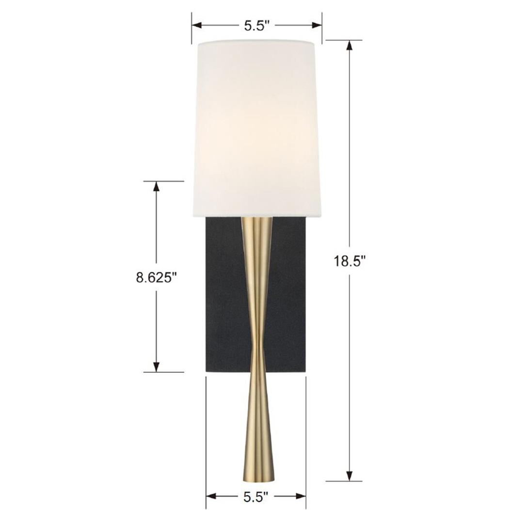 Shown in Aged Brass + Black Forged finish and Silk glass and White shade