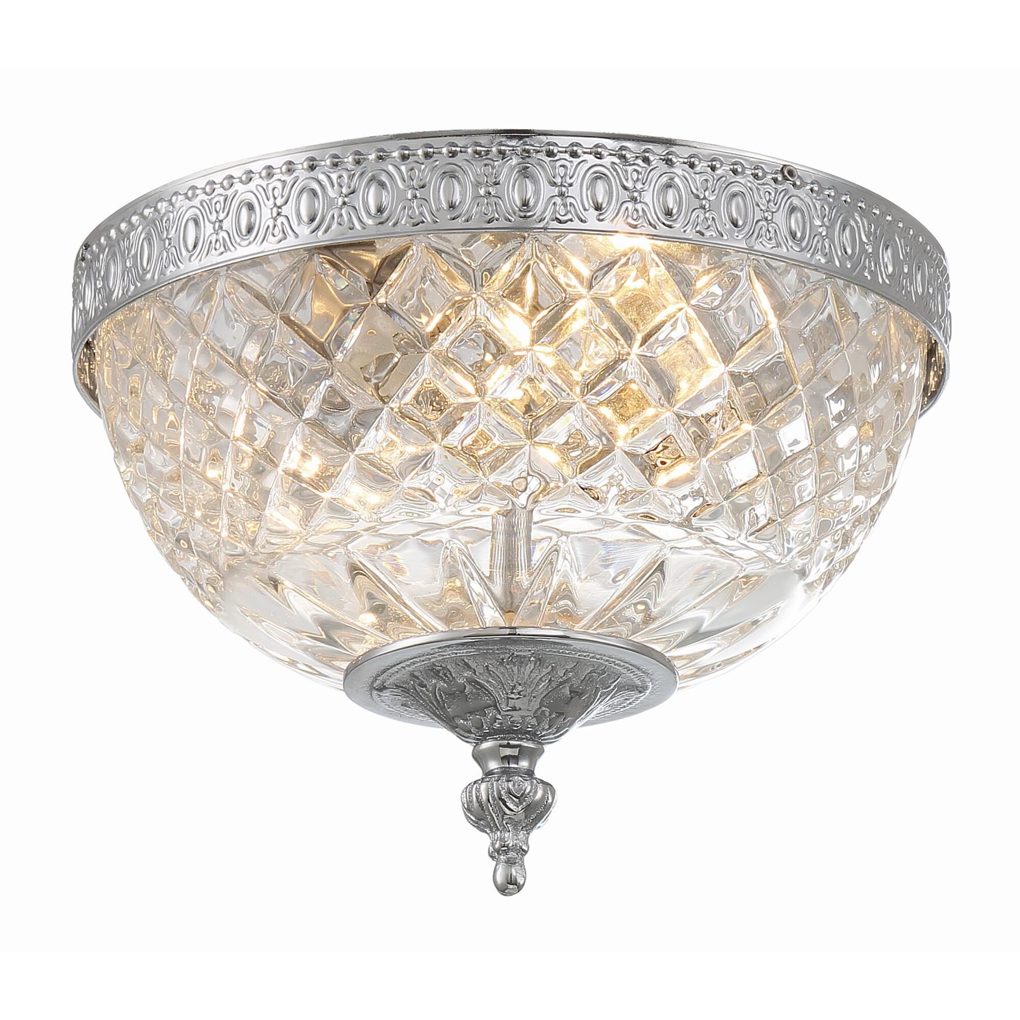 Shown in Polished Chrome finish and Lead Crystal glass and Lead Crystal shade