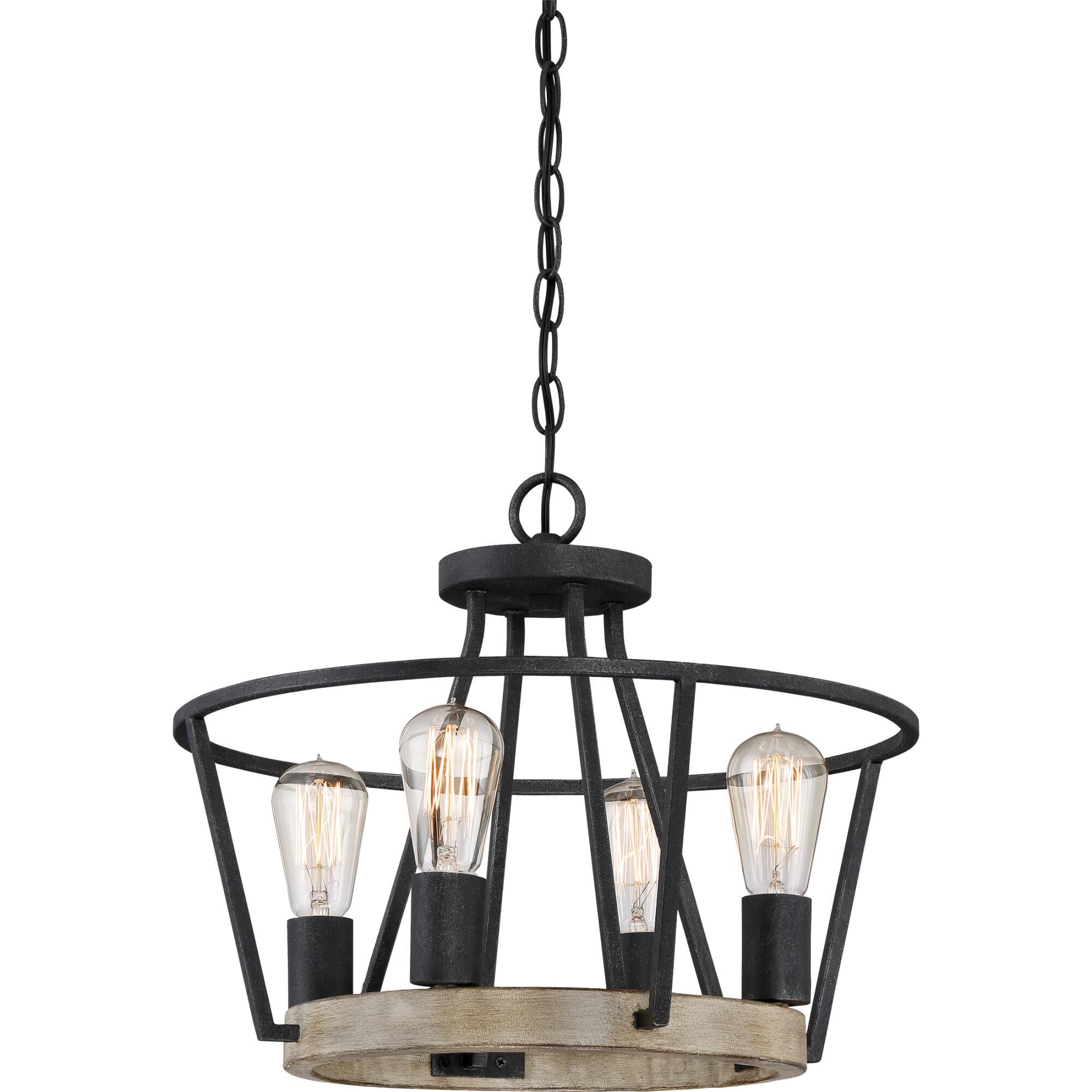 Brockton 17 Inch 4 Light Semi Flush Mount by Quoizel
