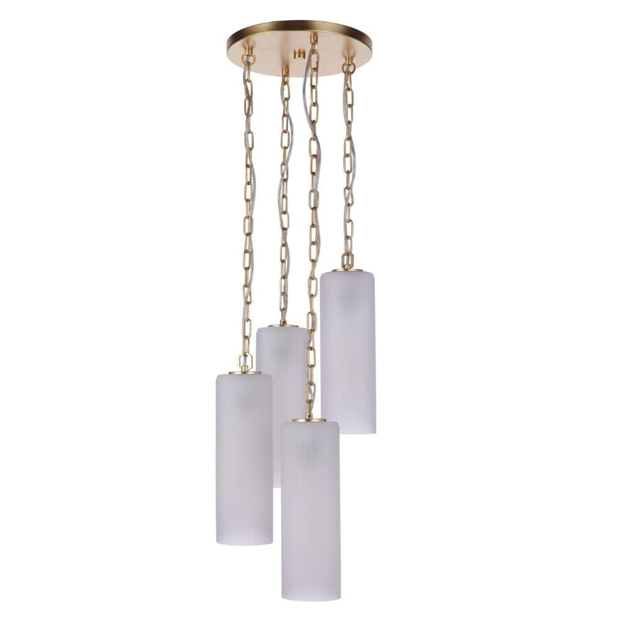 Shown in Sunset Gold finish and Frostedribbed glass
