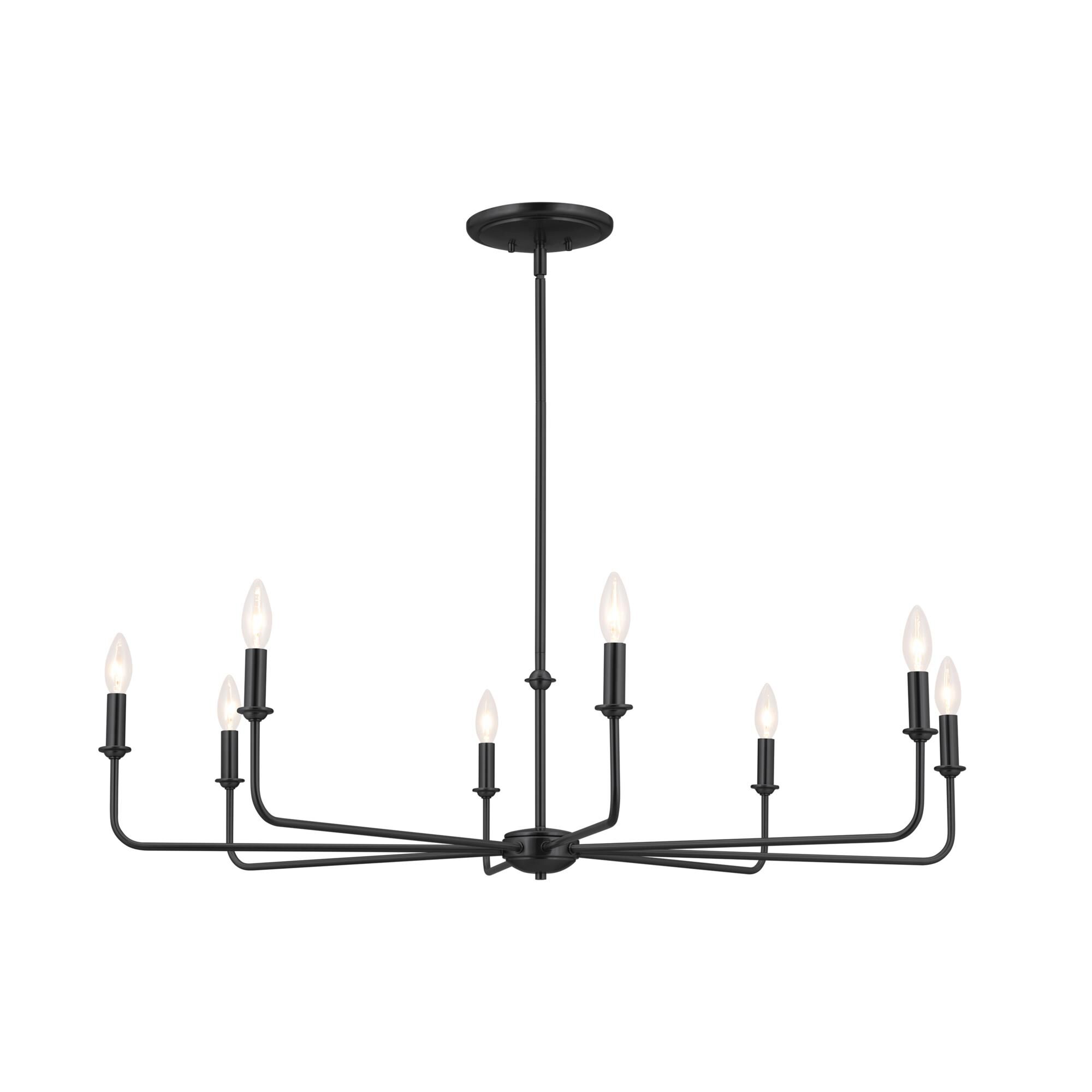 Shown in Black finish and Fabric and Bell shade