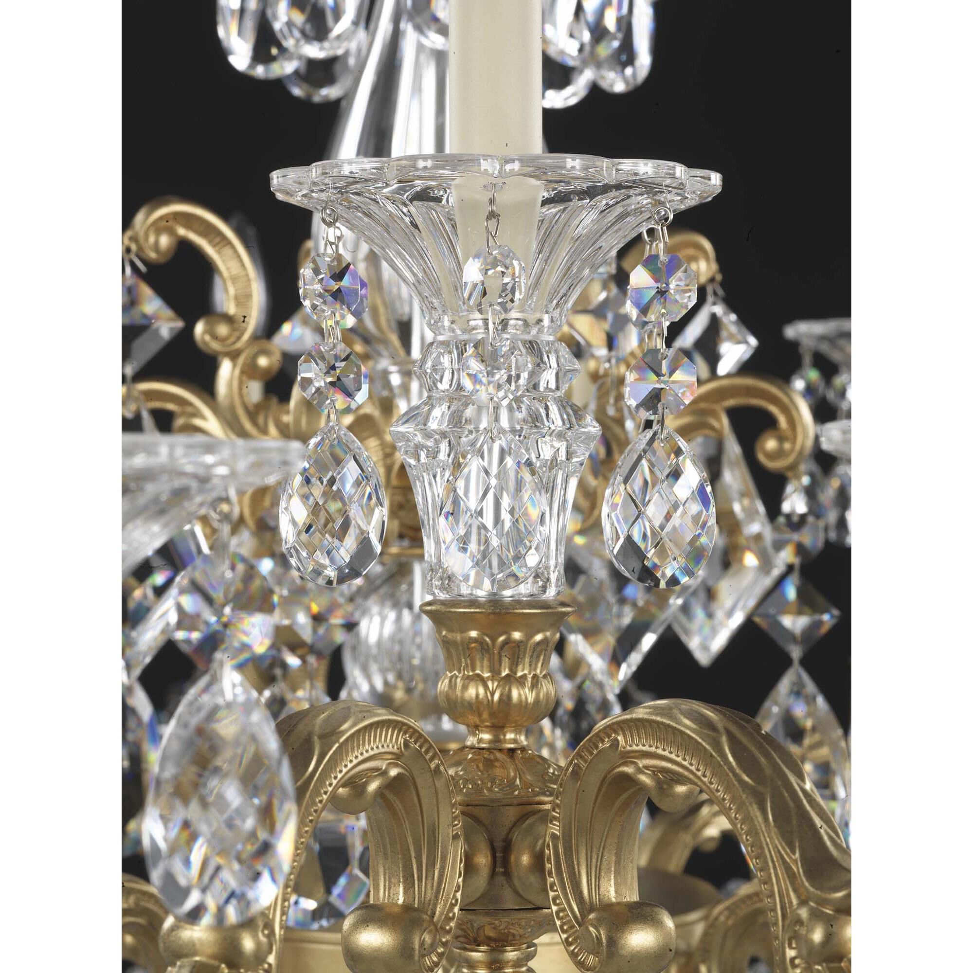Shown in Heirloom Gold finish and Clear Heritage crystal