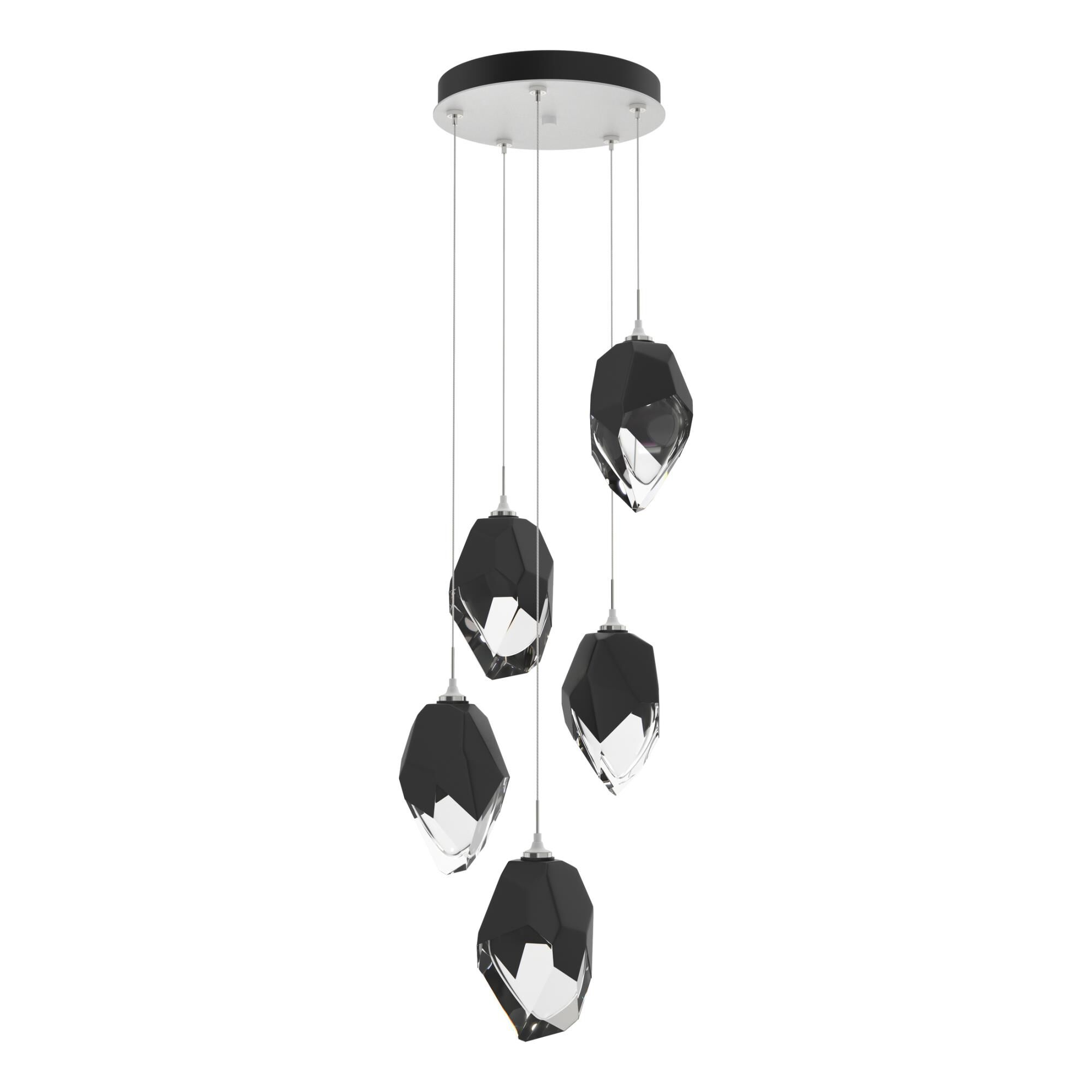 Shown in White finish and Black glass and Black Glass shade