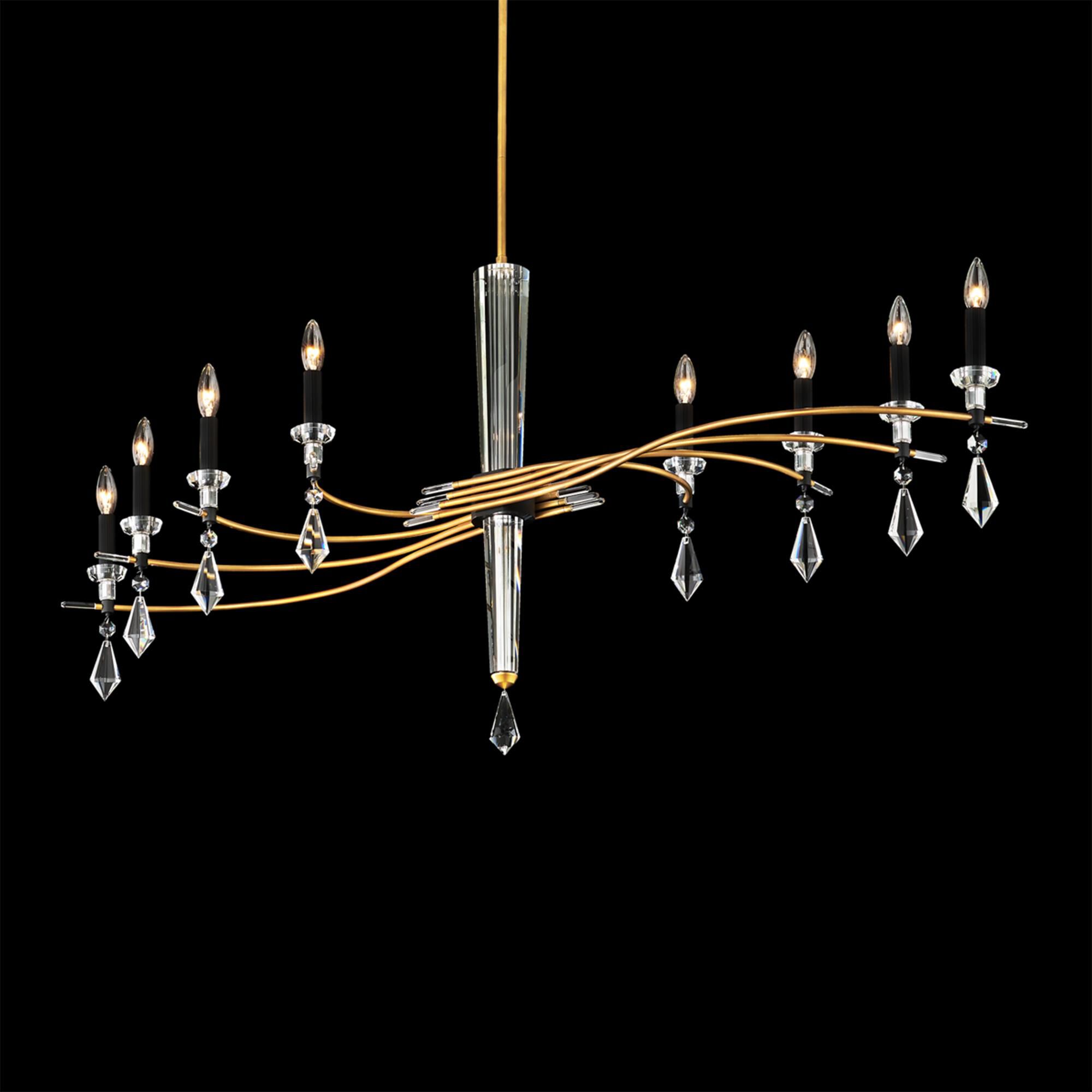 Shown in Soft Gold and Black finish and Clear Radiance Crystal crystal