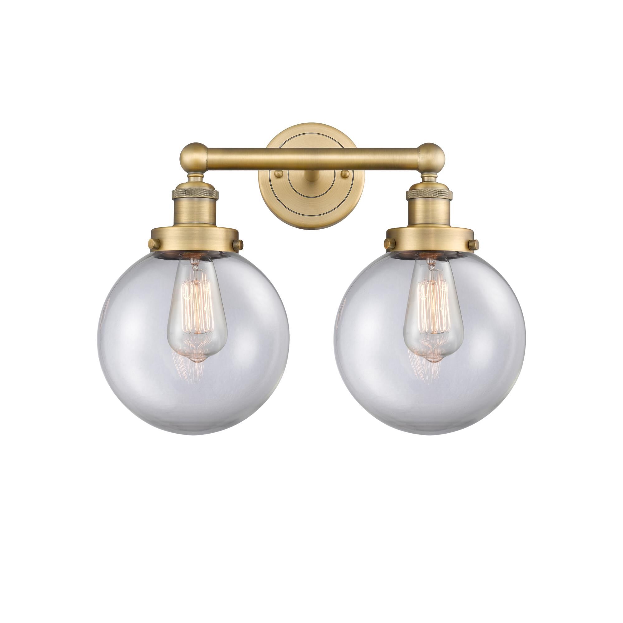 Shown in Brushed Brass finish and Clear glass