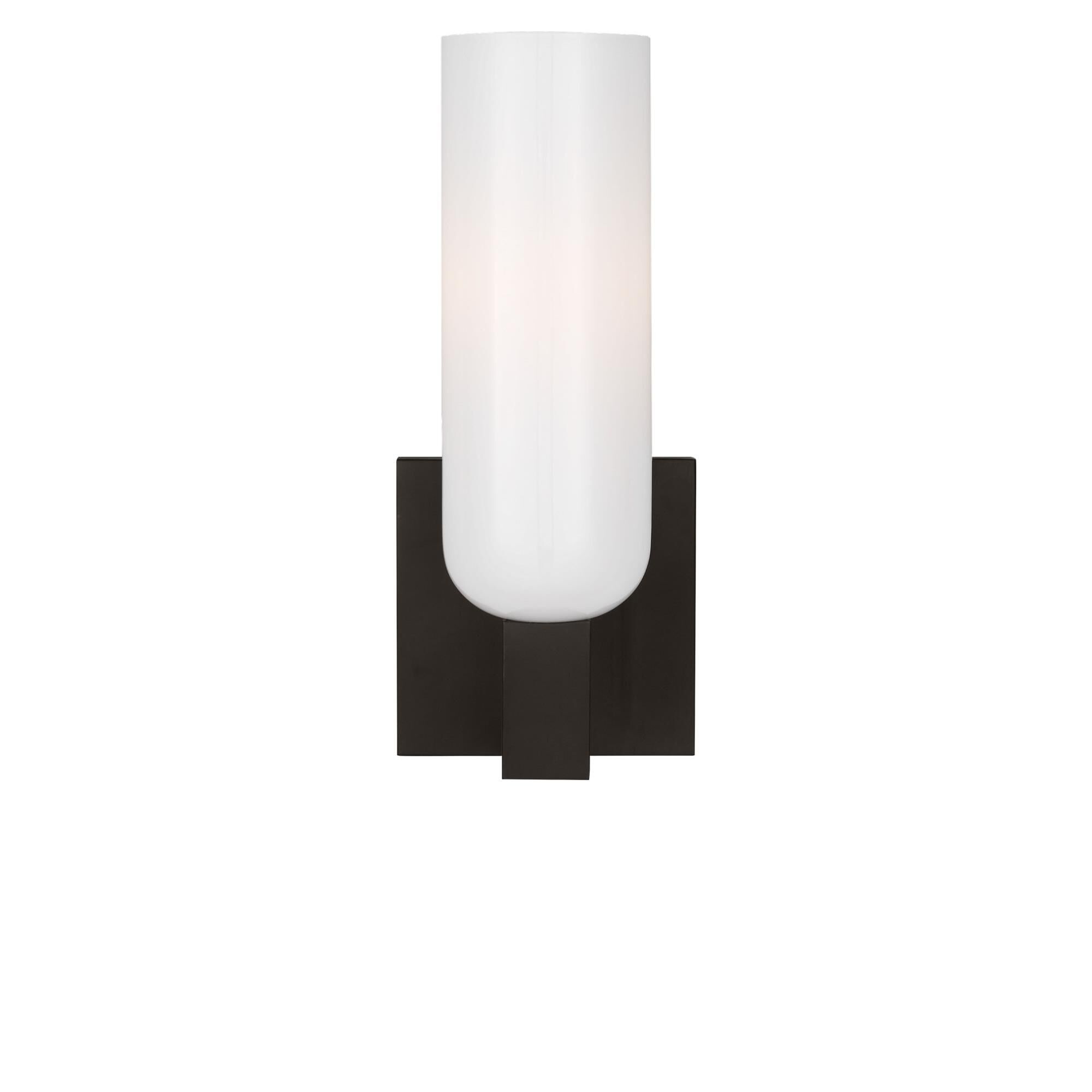 Shown in Aged Iron finish and Milk glass