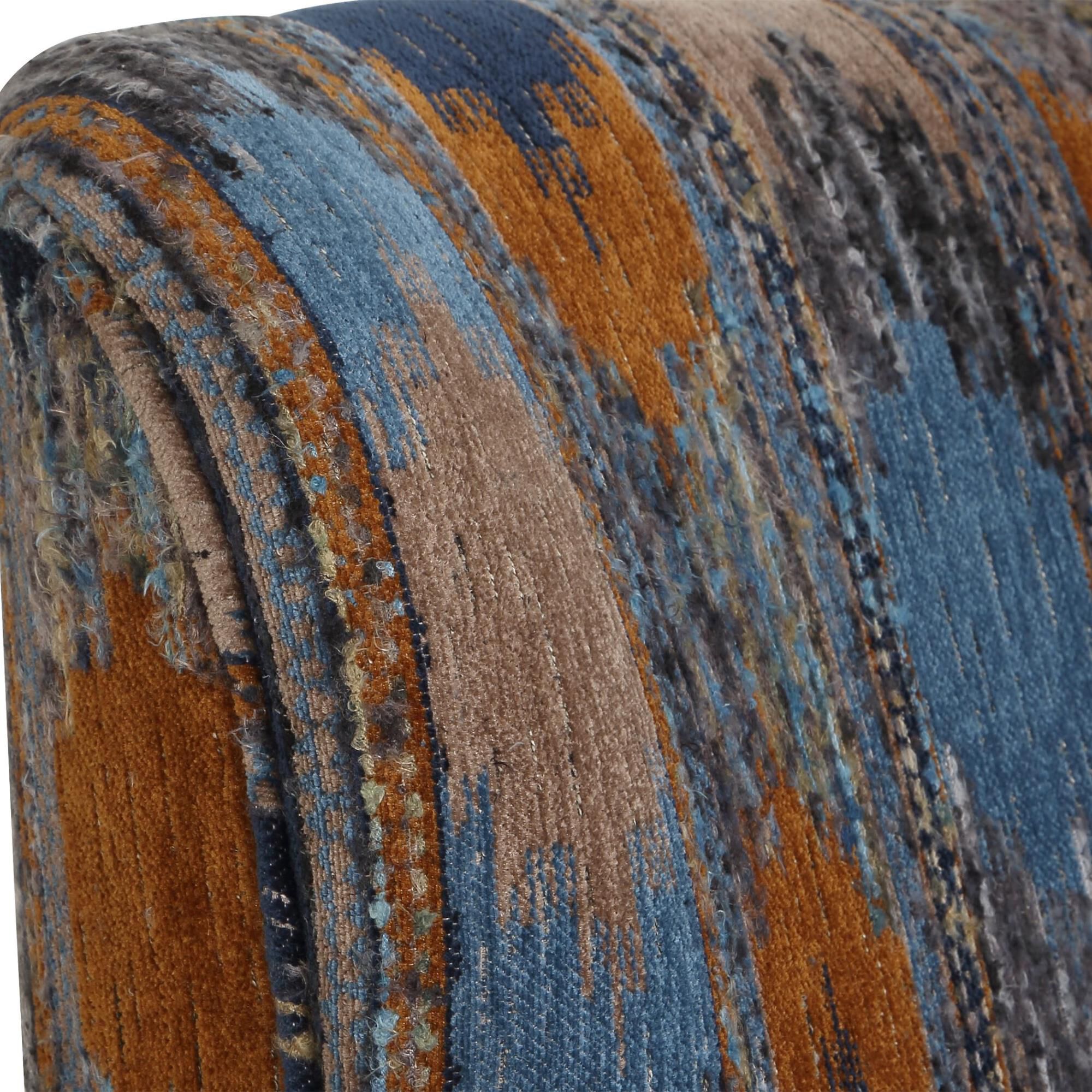 Shown in Blue, Brown, Orange finish