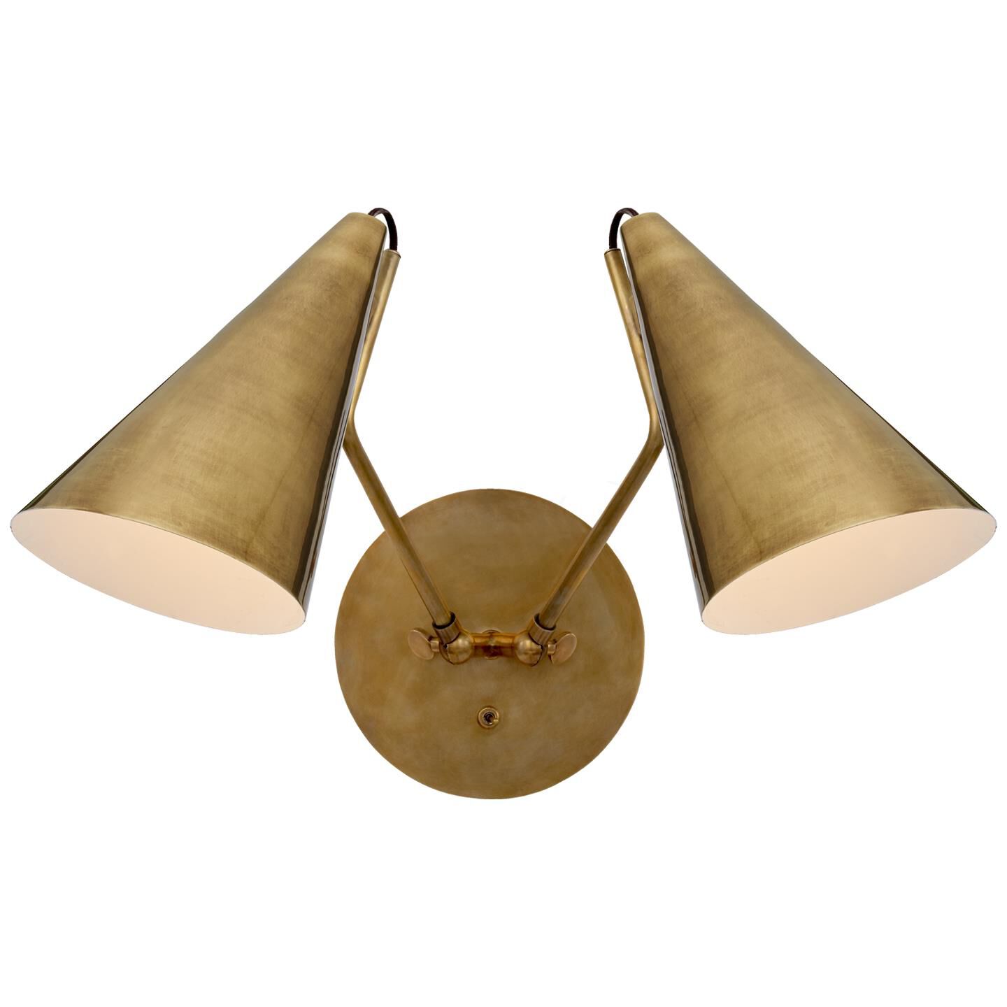 Shown in Hand-Rubbed Antique Brass finish and Hand-Rubbed Antique Brass shade