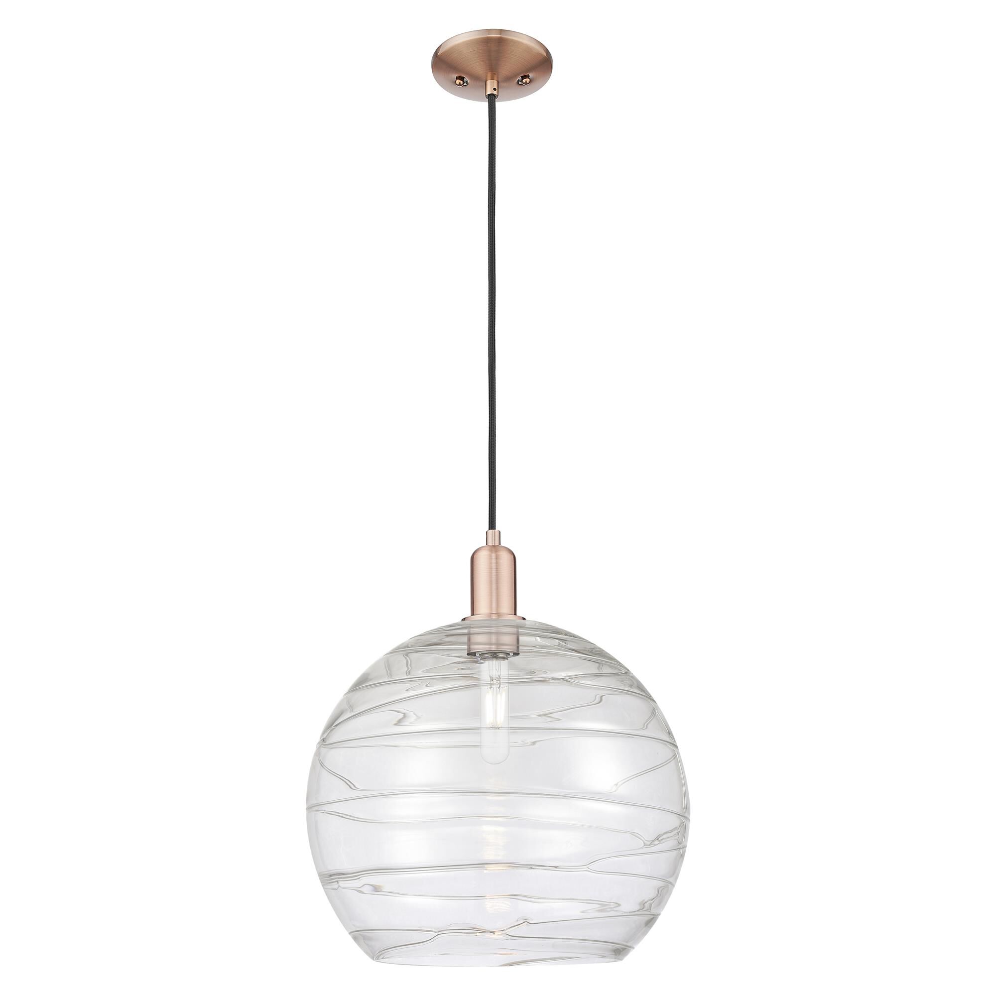Shown in Antique Copper finish and Seedy glass