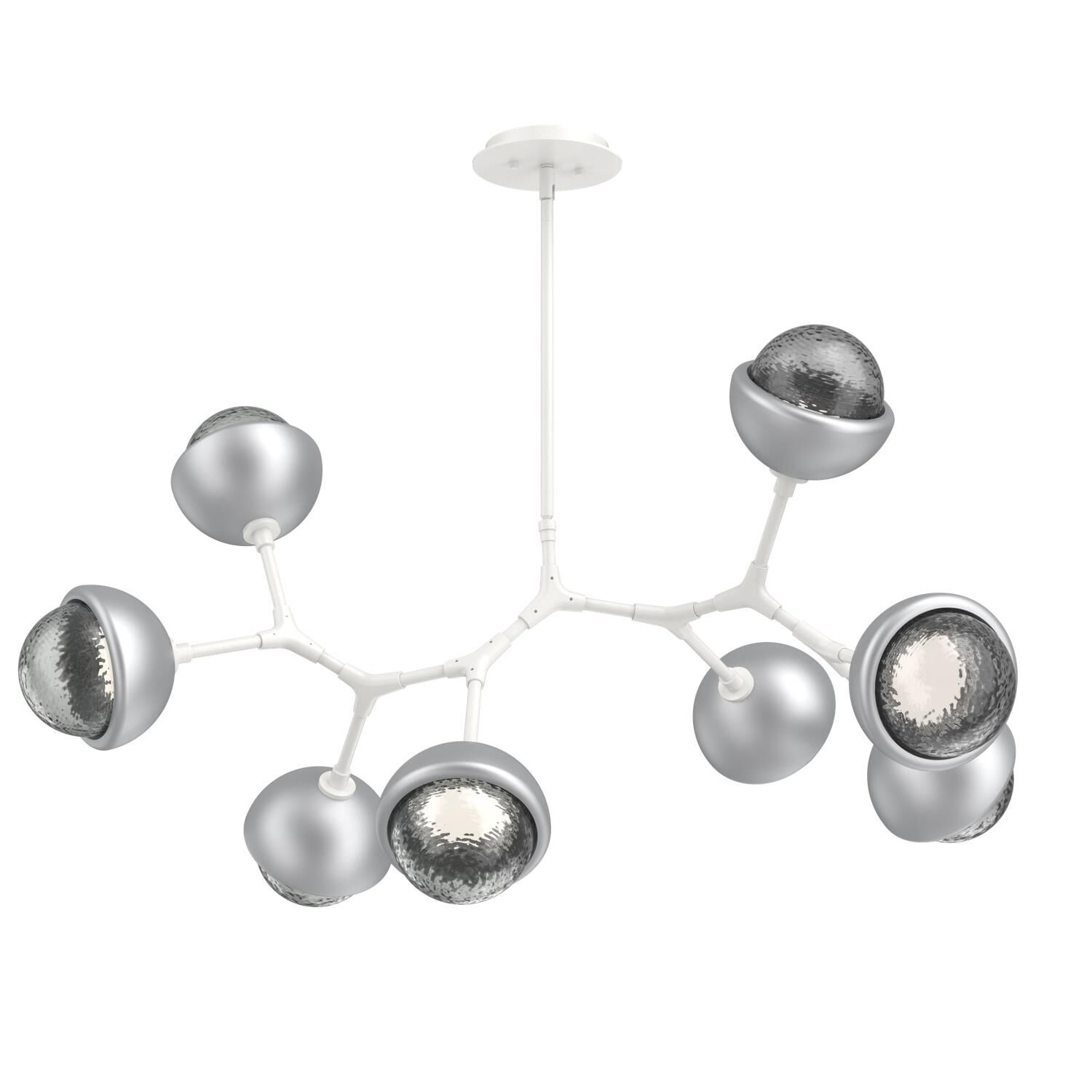 Shown in Salt White finish and Smoke glass and Classic Silver accent