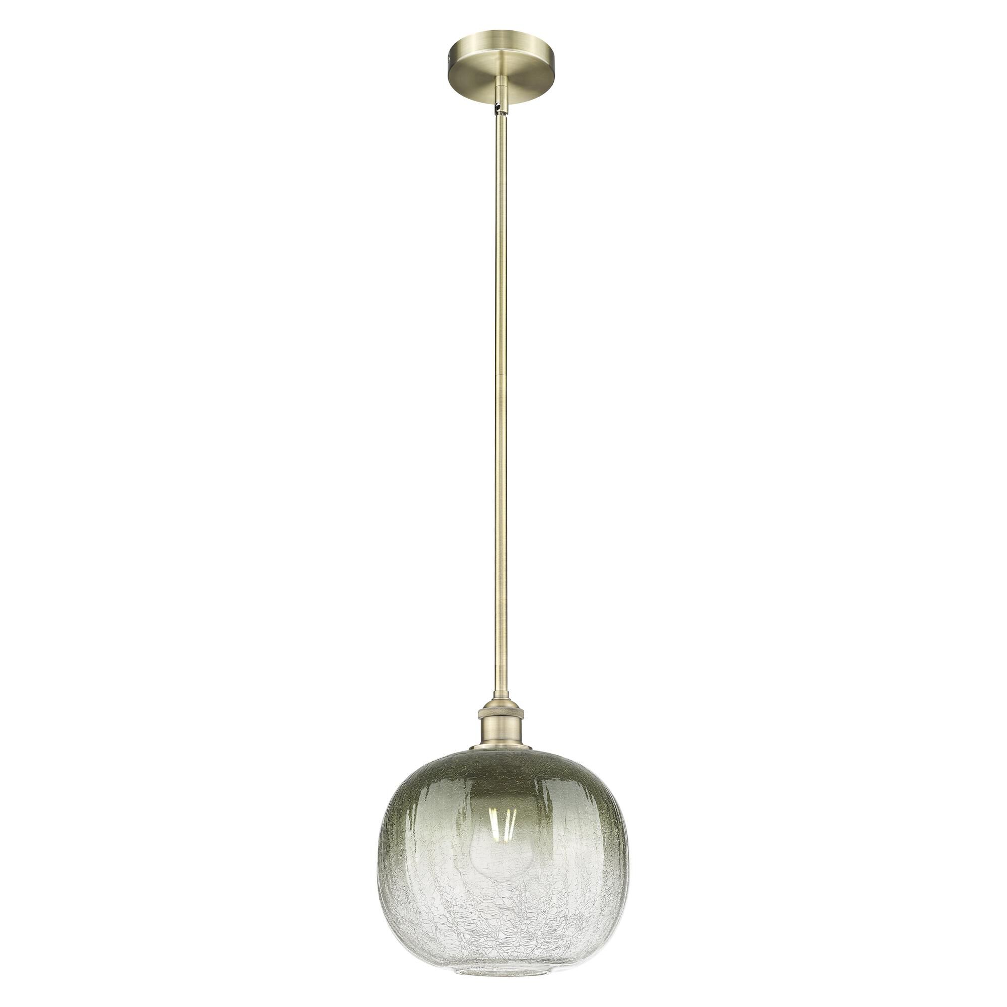 Shown in Antique Brass finish and Slate glass