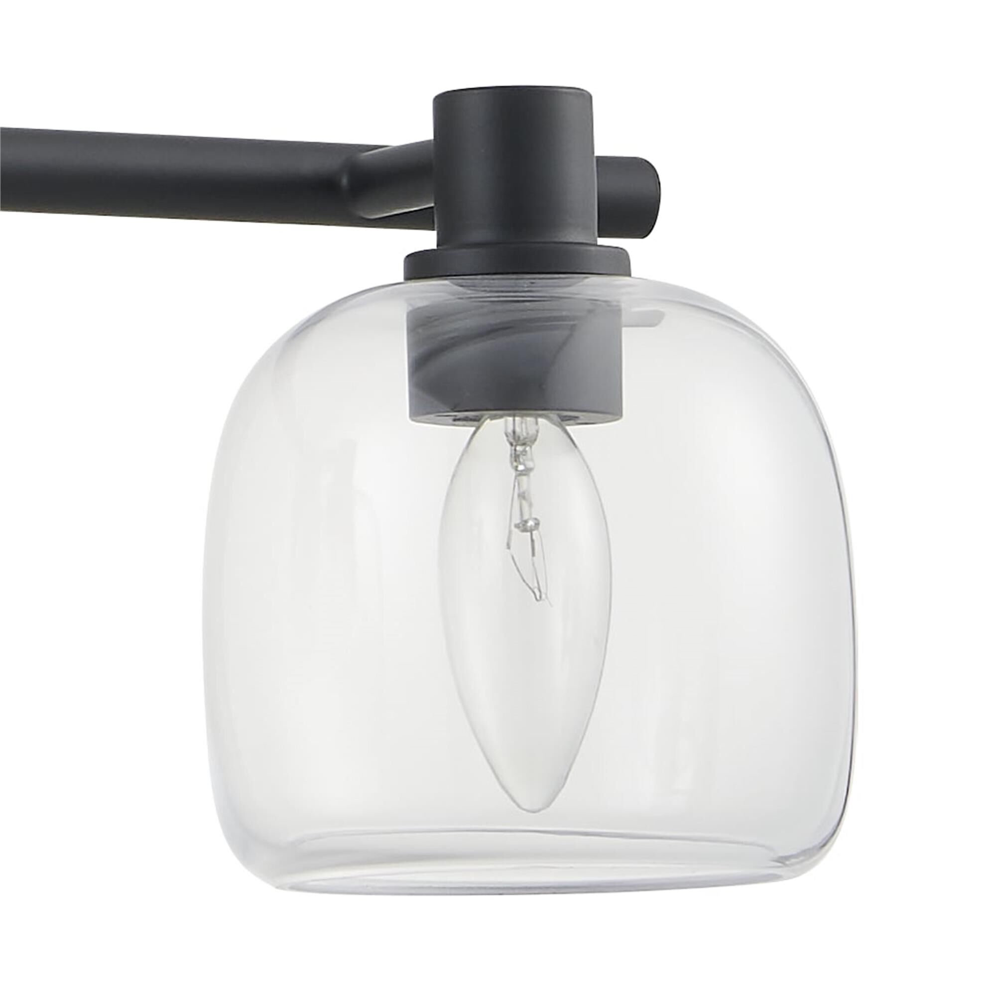 Shown in Matte Black finish and Clear glass